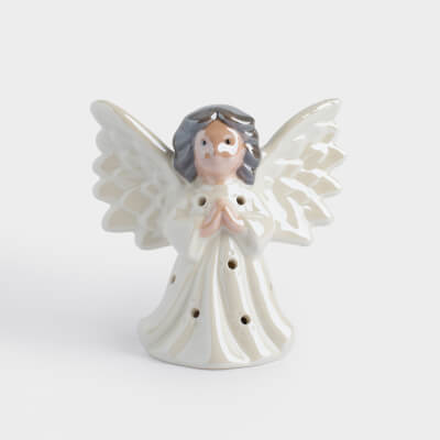 Статуэтка с подсветкой, 8 см, фарфор P, белая, Ангел, Angel figurine