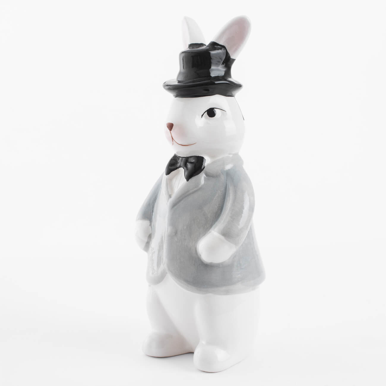 Статуэтка, 22 см, керамика, Кролик в костюме и шляпе, Easter blooming подставка под горячее 18x24 см керамика пробка прямоугольная белая кролик easter blooming