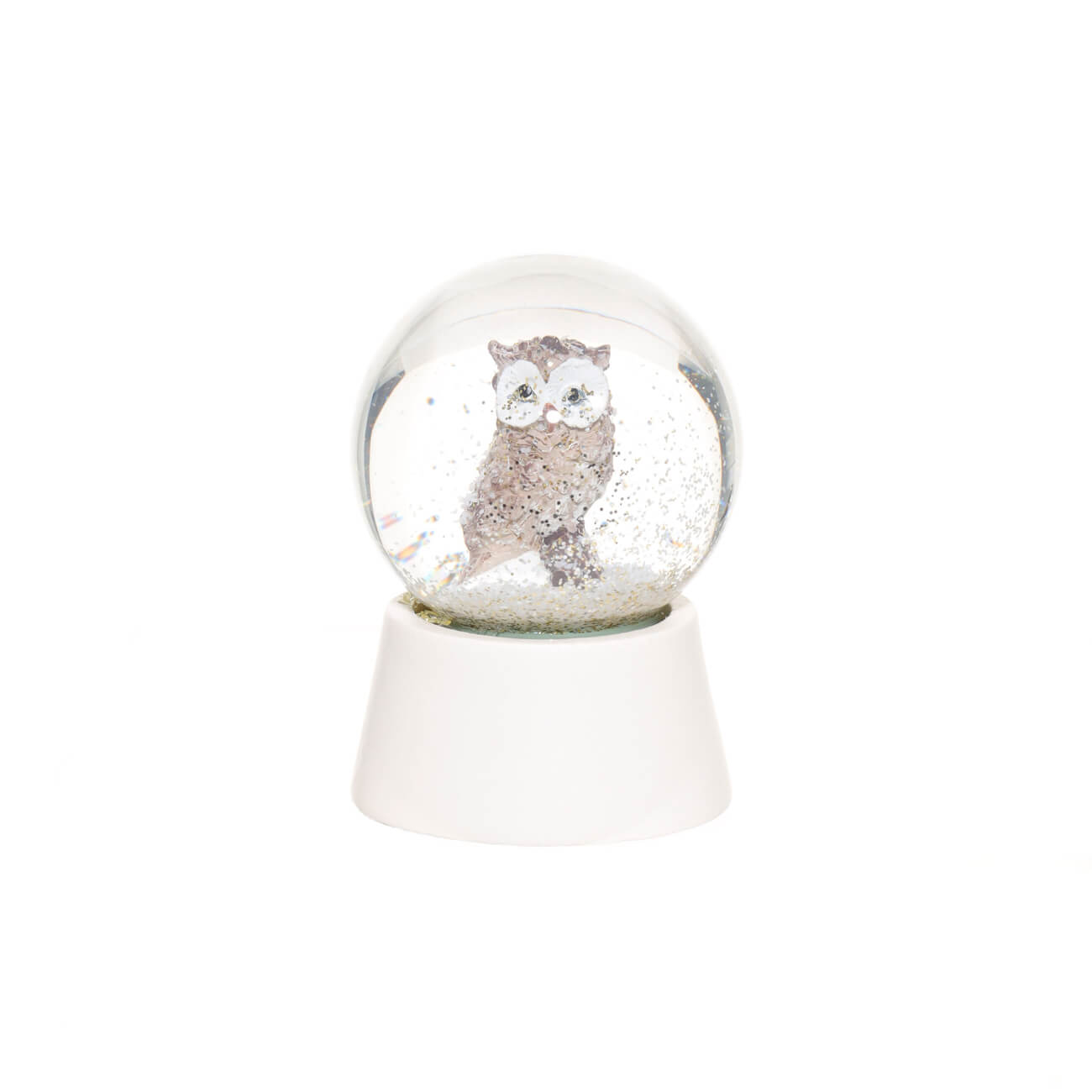 Снежный шар, 7 см, полирезин/стекло, Сова, Forest animals - фото 1