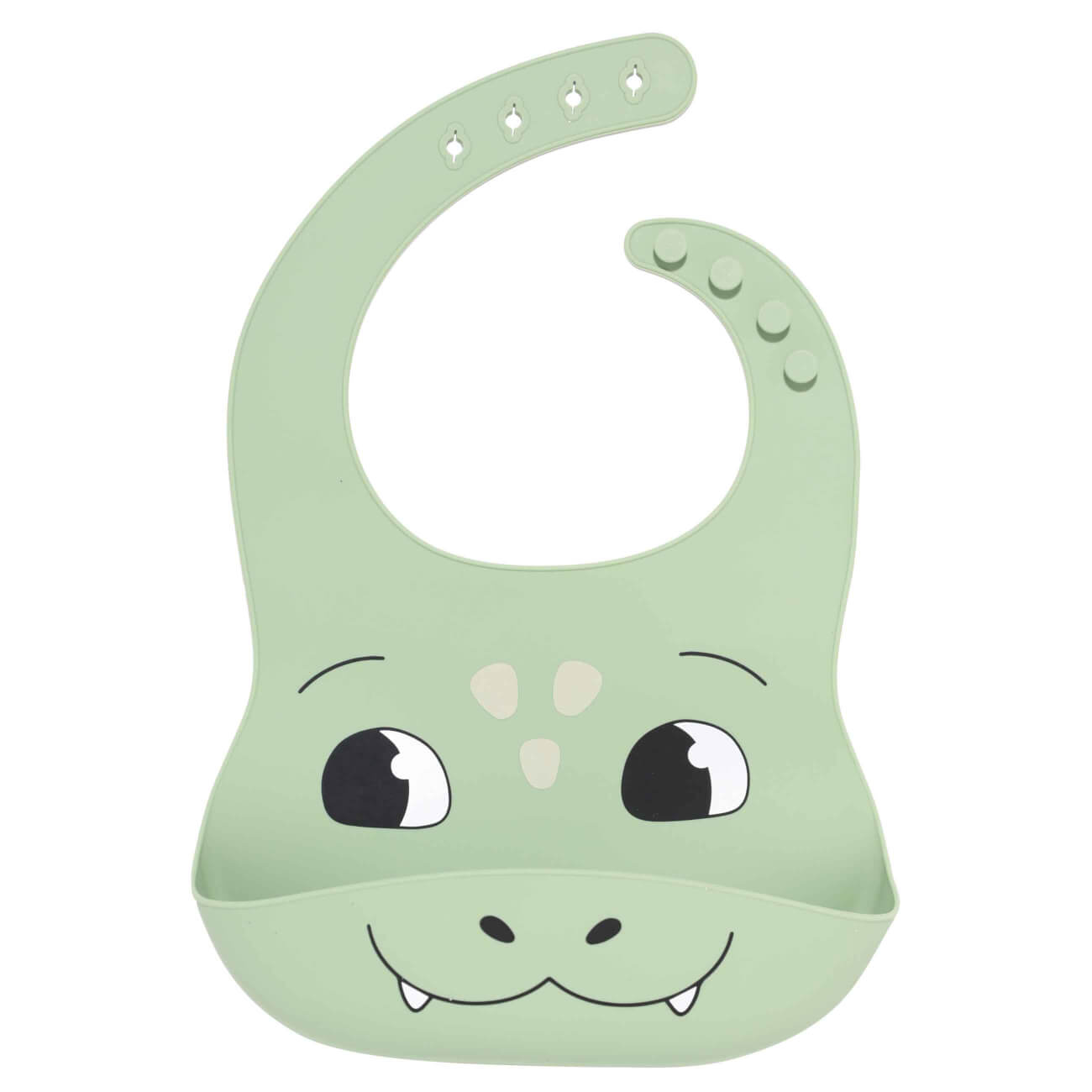 Нагрудник, детский, 30х22 см, с карманом, силикон, зеленый, Дракоша, Kiddy dragon игрушка для купания 10х6 см неваляшка брызгалка силикон серая мишка kiddy