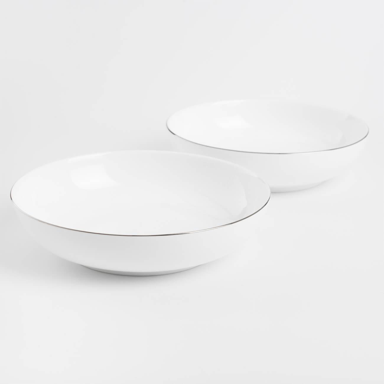 Тарелка суповая, 20х5 см, 2 шт, фарфор F, белая, Ideal silver