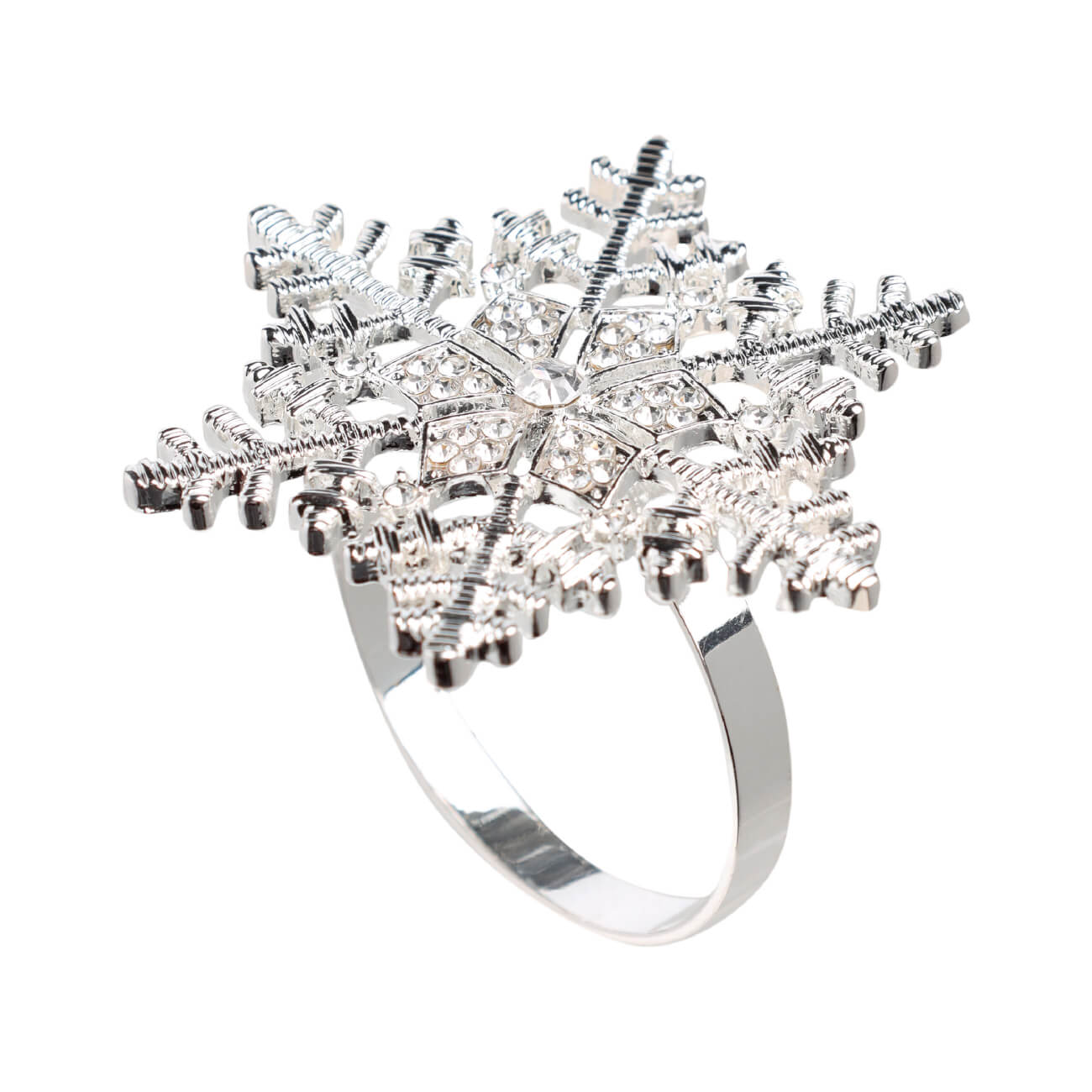 Кольцо для салфеток, 5 см, металл, серебристое, Снежинка, Snowfall кольцо amore ок ное в серебре безразмерно