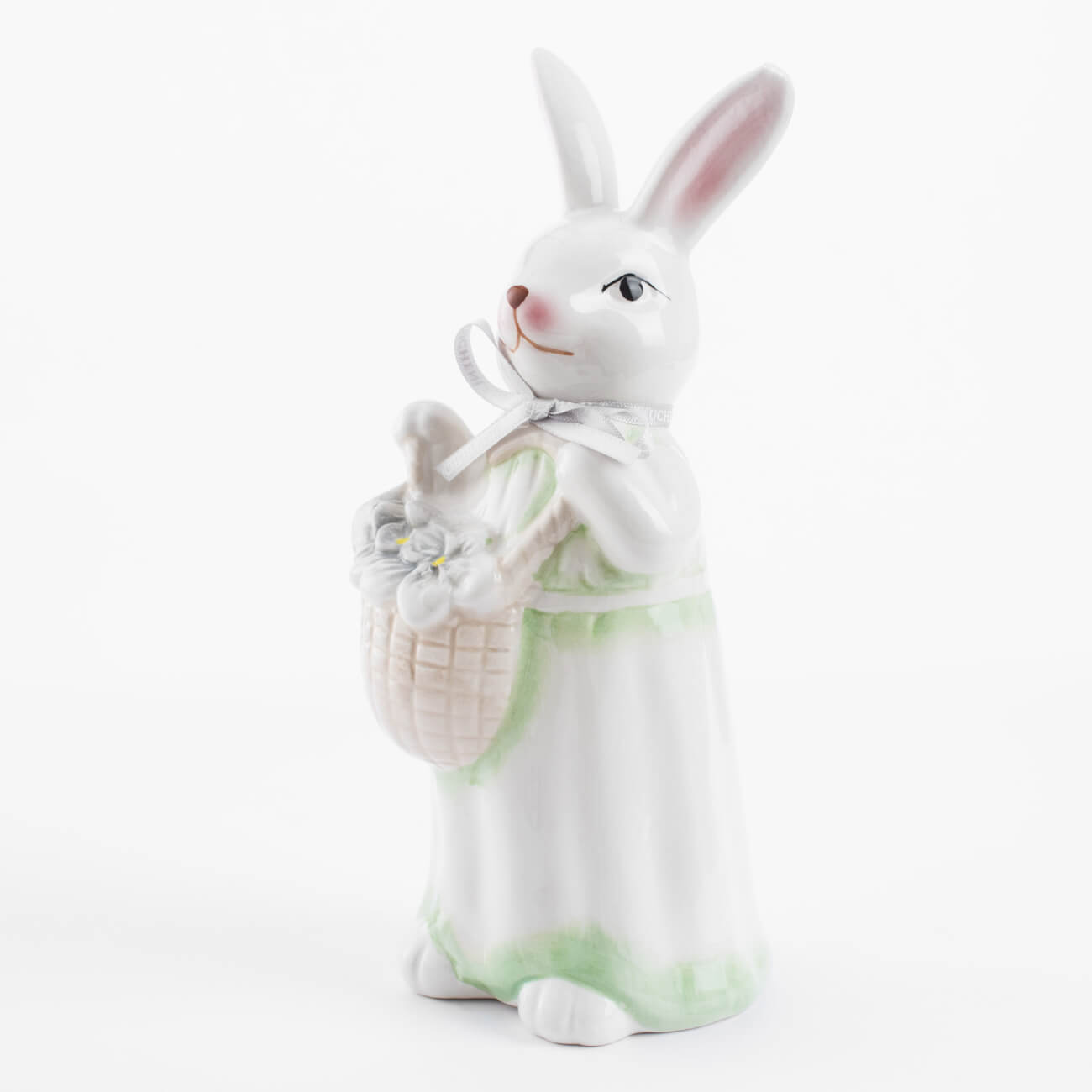Статуэтка, 22 см, керамика, Крольчиха в платье и с цветами, Easter blooming кукла коллекционная керамика мила в синем платье в мелкую клетку 40 см
