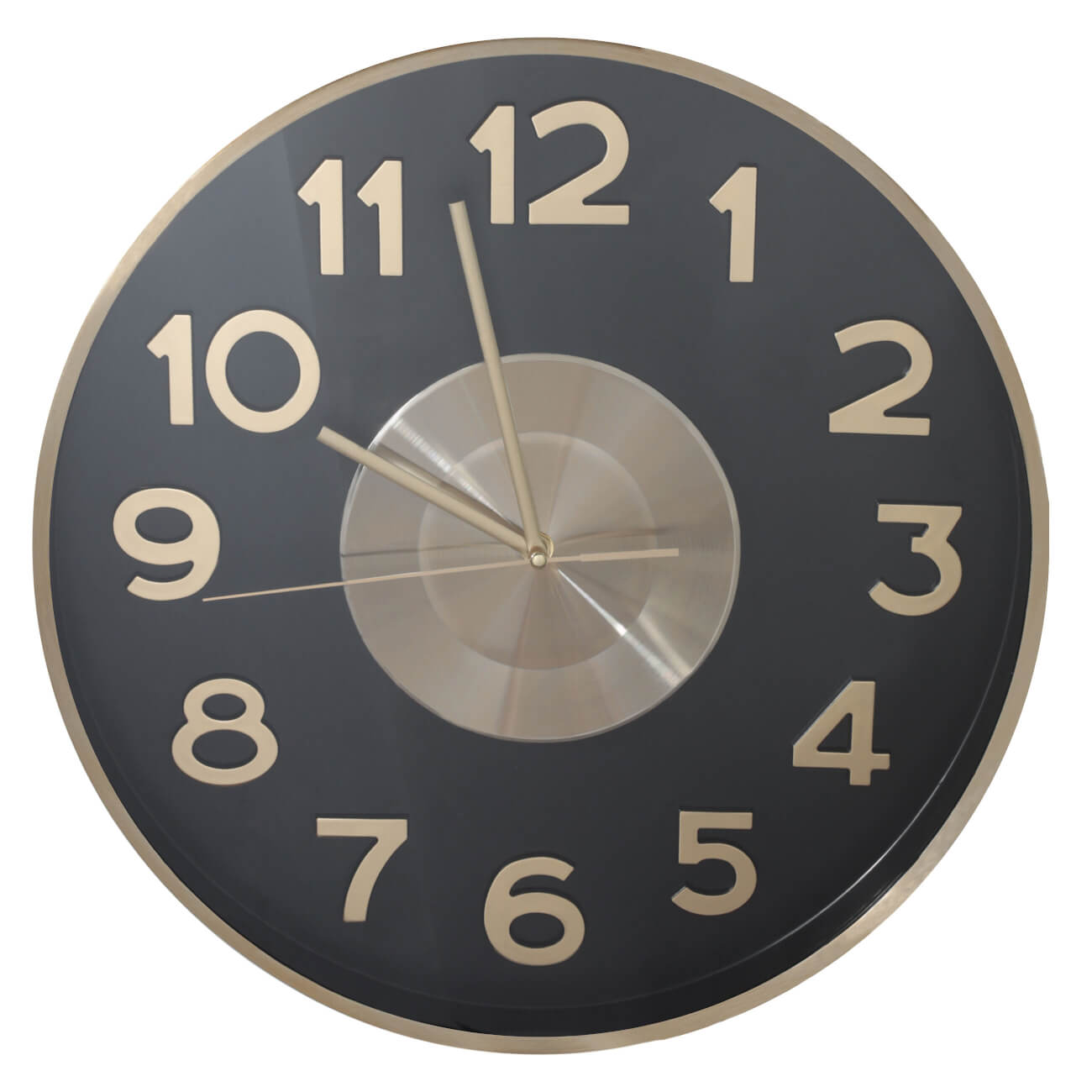 Часы настенные, 40 см, металл/стекло, круглые, черно-золотистые, Диск, Dial часы будильник 13 см на ножках металл круглые бежевые ретро dial