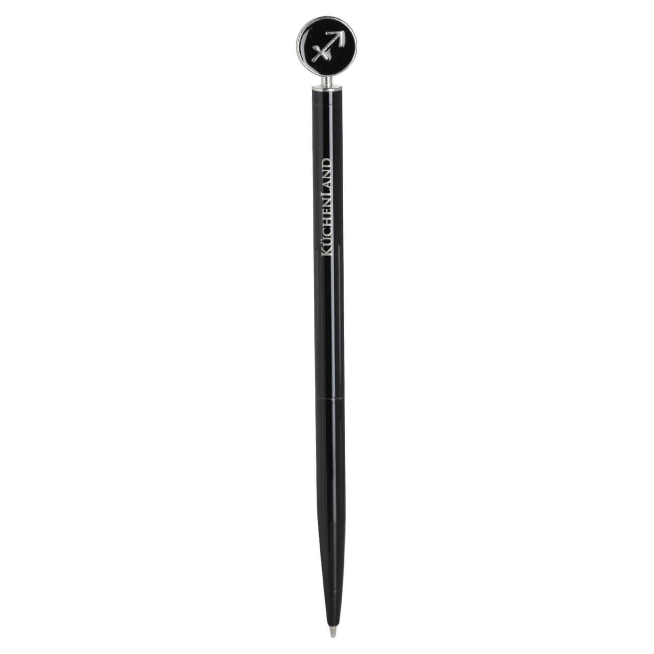 Ручка шариковая, 15 см, с фигуркой, сталь, черно-серебристая, Стрелец, Zodiac ручка подарочная шариковая в пластиковом футляре поворотная