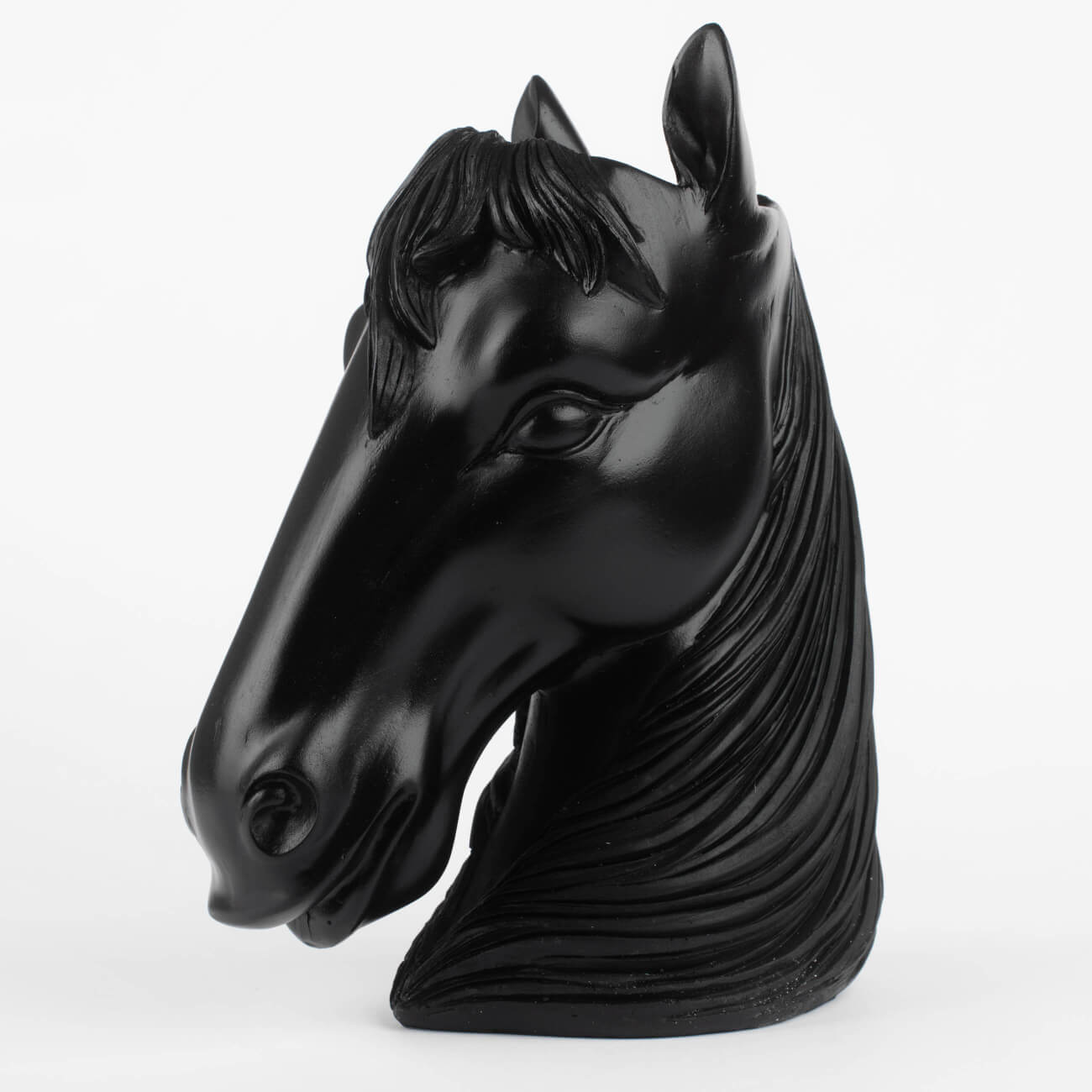 Ваза декоративная, 25 см, полирезин, черная, Голова лошади, Horse декоративная мраморная крошка черная 500 г