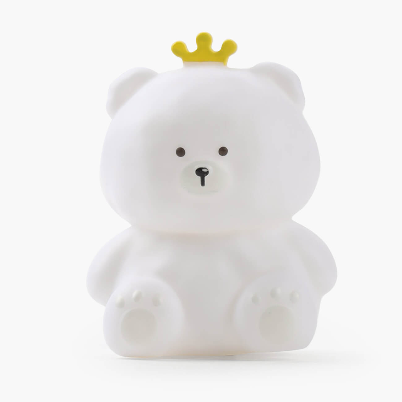 Светильник декоративный, 11 см, пластик, белый, Мишка в короне, Bear