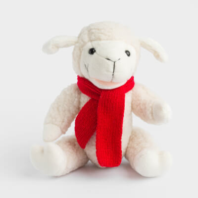 Игрушка, 25 см, мягкая, с подвижными лапами, букле, бежева, Овечка, Lamb toy