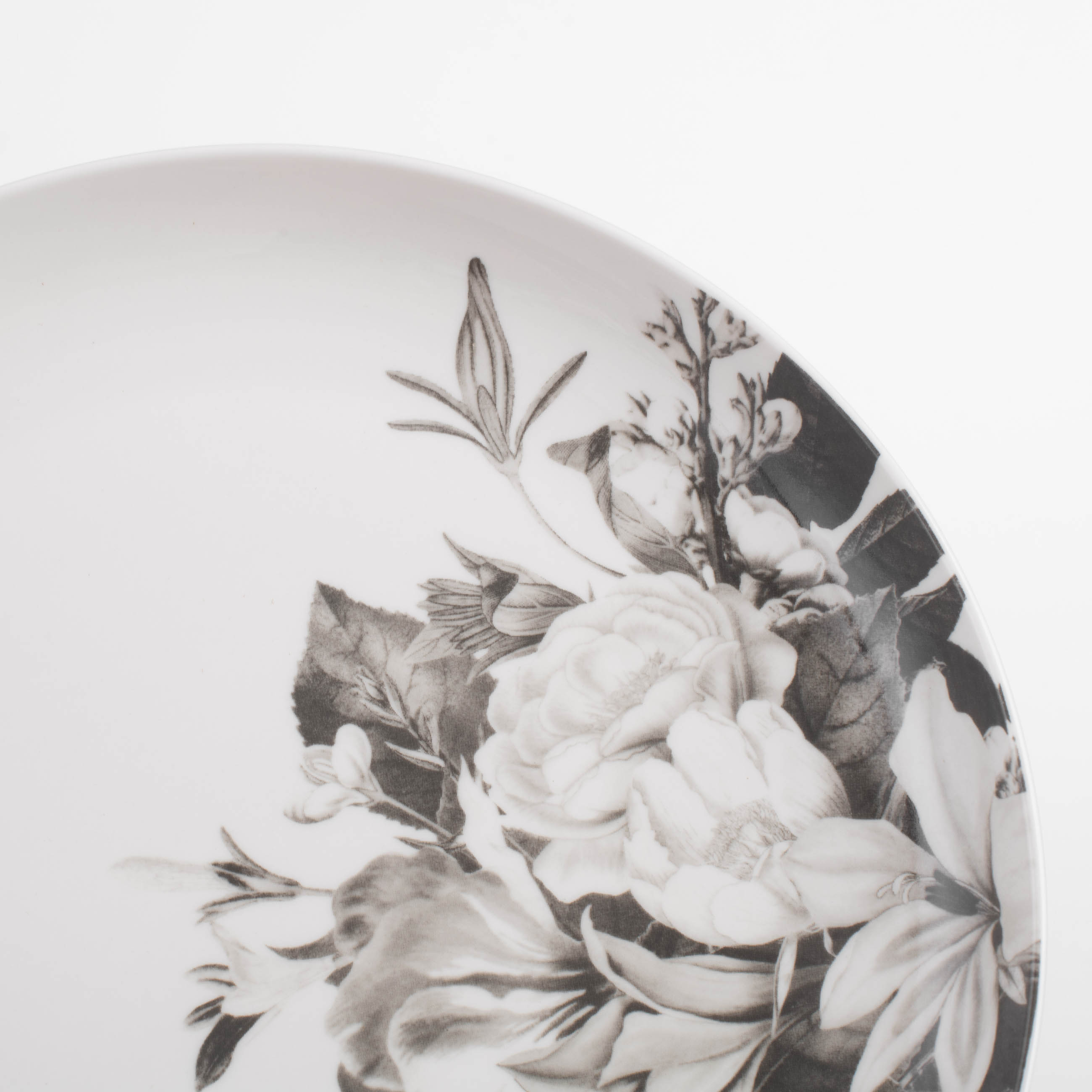 Тарелка обеденная, 27 см, фарфор N, белая, Черно-белые цветы, Magnolia изображение № 5