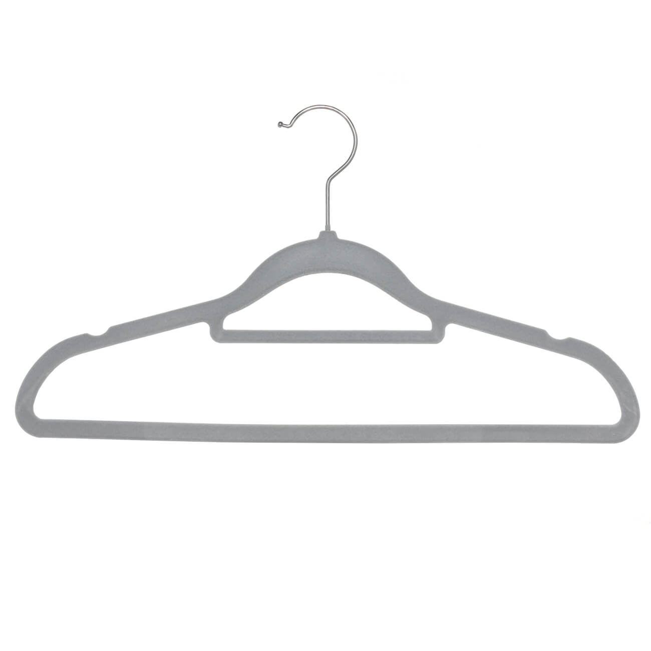 Вешалка-плечики, 41 см, 4 шт, с петлей для галстуков/поясов, флок, серая, Household пластиковая вешалка для верхней одежды palisad
