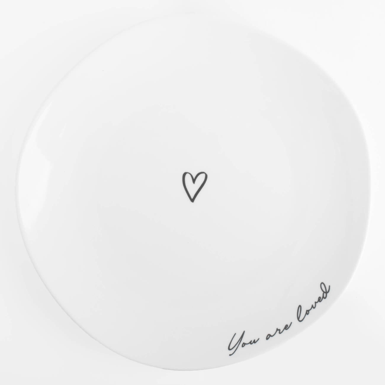Тарелка десертная, 20 см, фарфор P, белая, Сердце, Amour - фото 1