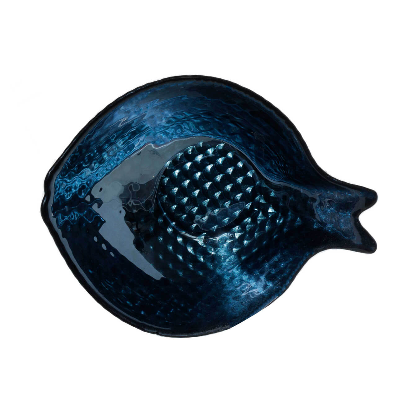 Пиала, 13х5 см, стекло, синяя, Рыба, Fish print