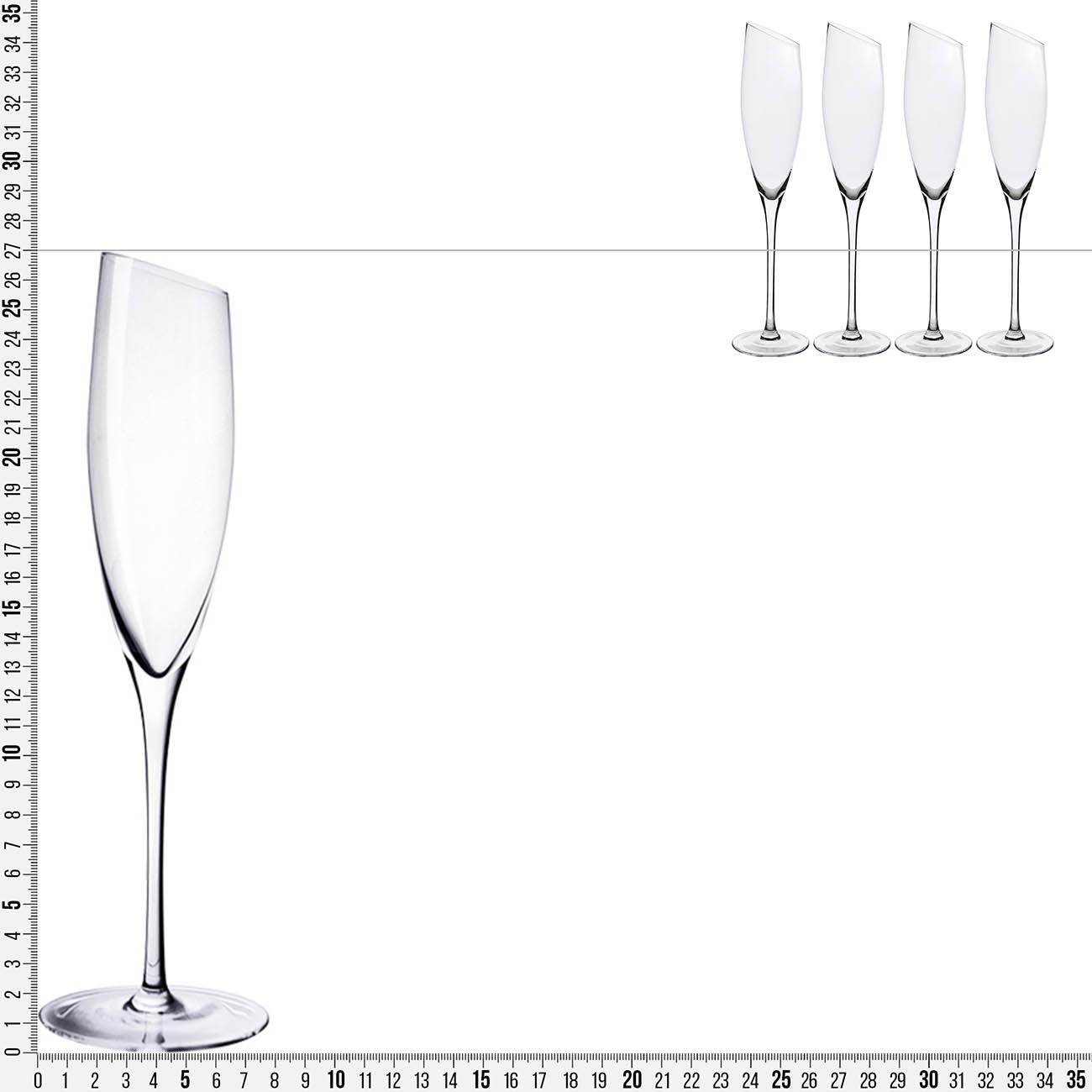 Бокал для шампанского, 180 мл, 4 шт, Charm L изображение № 4