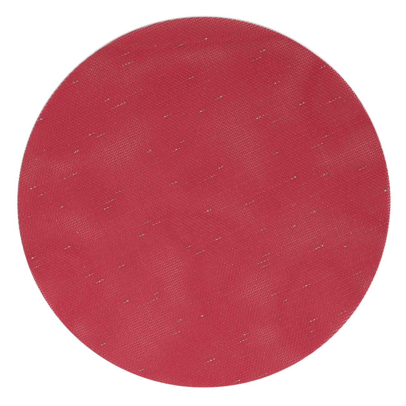 Салфетка под приборы, 38 см, ПВХ/полиэстер, круглая, красная, Solid салфетка под приборы 38 см пвх круглая белая azhur grid