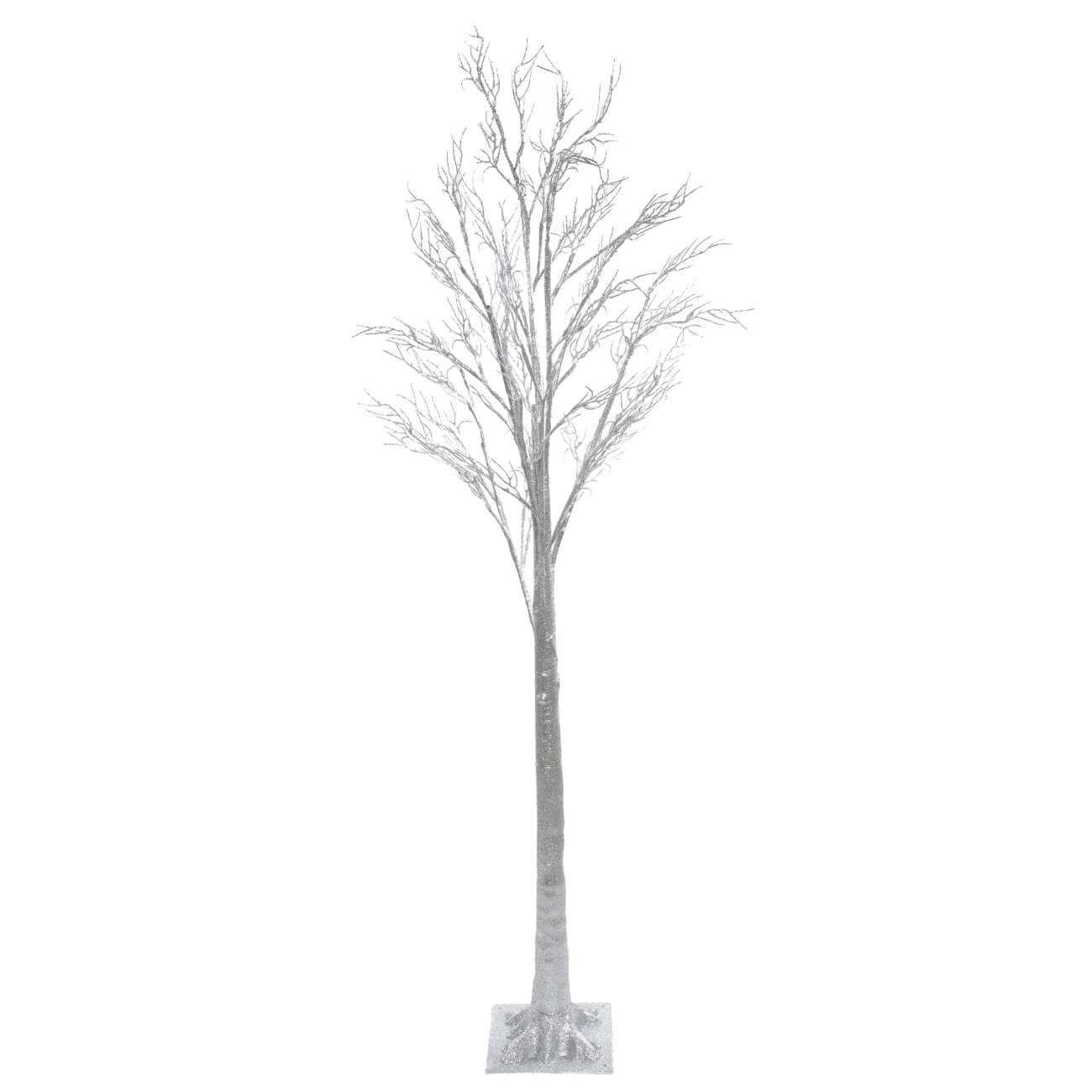Дерево декоративное, 1,6 м, с подсветкой, серебристое, с блестками, Festive mood панно декоративное дерево мдф 25x59 см черное