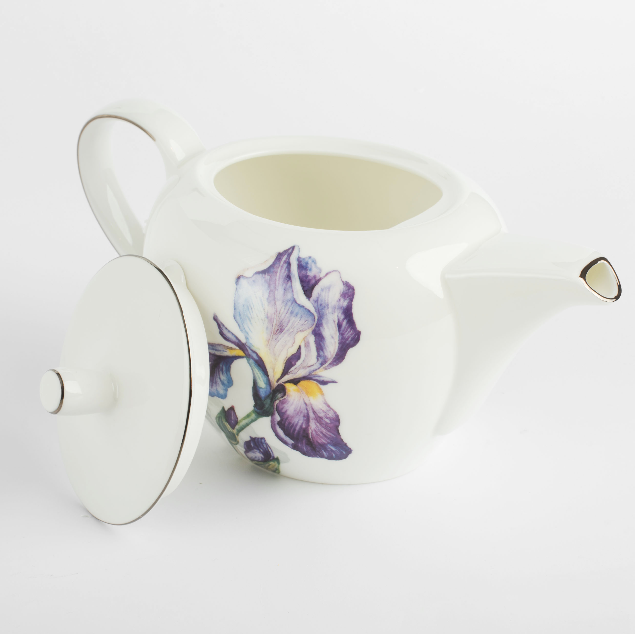 Чайник заварочный, 1,2 л, фарфор F, с серебристым кантом, Ирисы, Antarctica Flowers изображение № 5