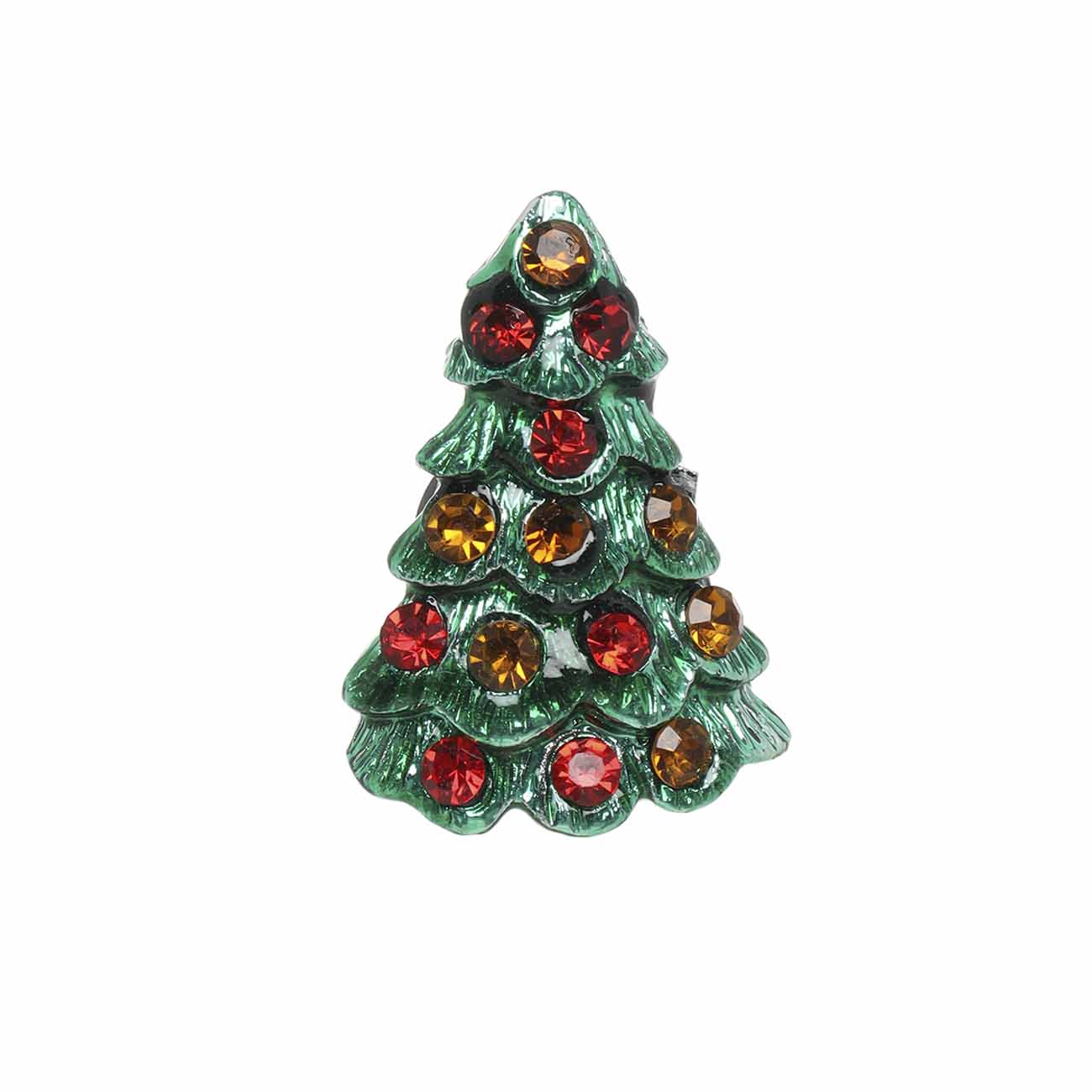 Магнит, 5 см, полирезин/стразы, Зеленая елка, Christmas