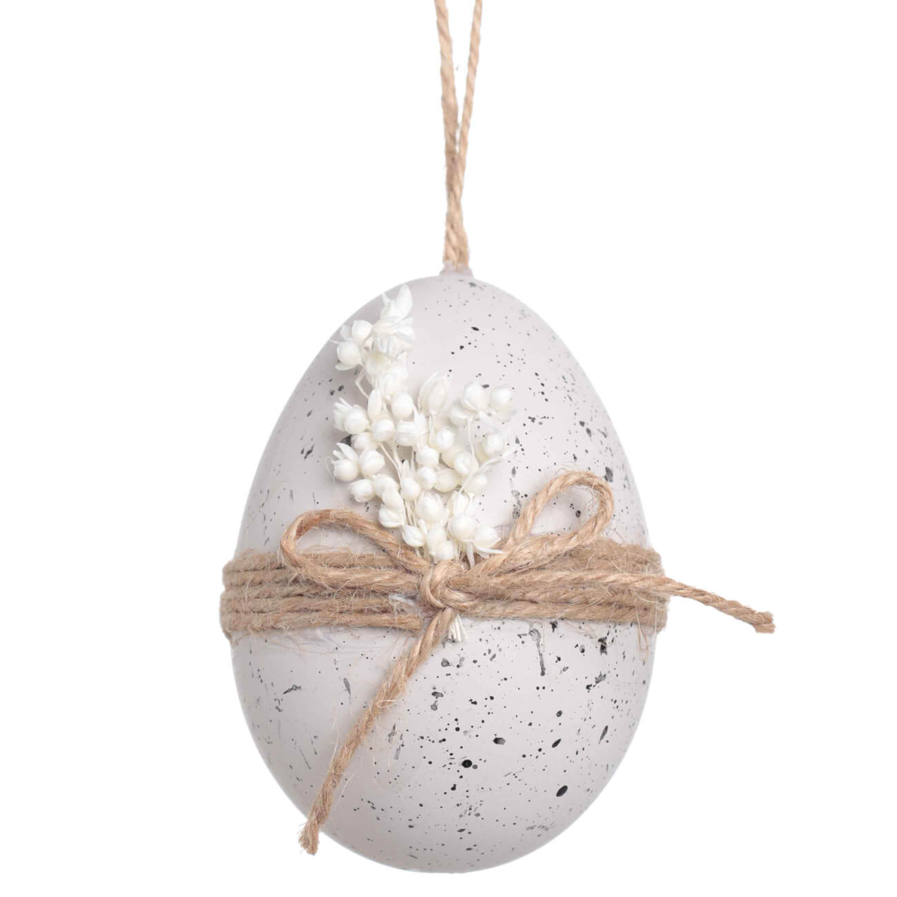 Подвеска, пасхальное яйцо, 9 см, пластик, серо-бежевая, Сухоцветы, Easter gold