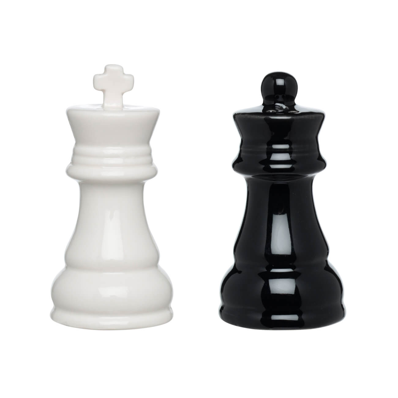 Набор для соли и перца, 9 см, фарфор P, черный/белый, Шахматы, Chess изображение № 1