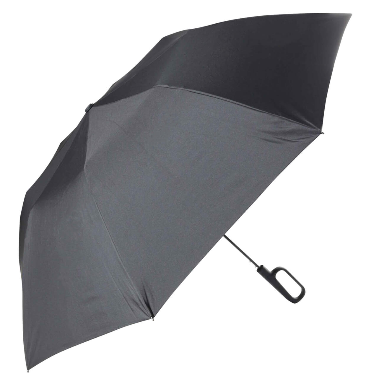 Зонт, 70 см, складной, полу-автоматический, с ручкой-карабином, эпонж, черный, Rainfall пушистик на кольце с карабином полосатая звёздочка пастель d 8 см