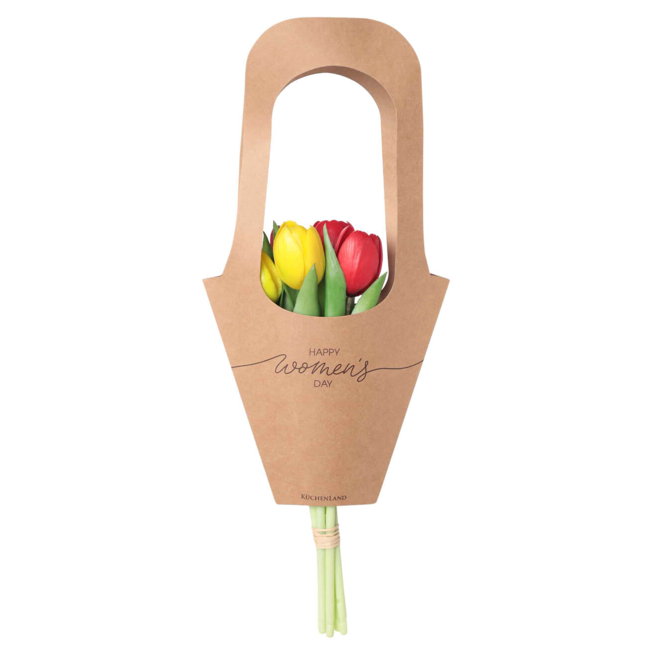 Букет декоративный, 29 см, в упаковке, ТЭП/бумага, Желтые и красные тюльпаны, Tulip garden