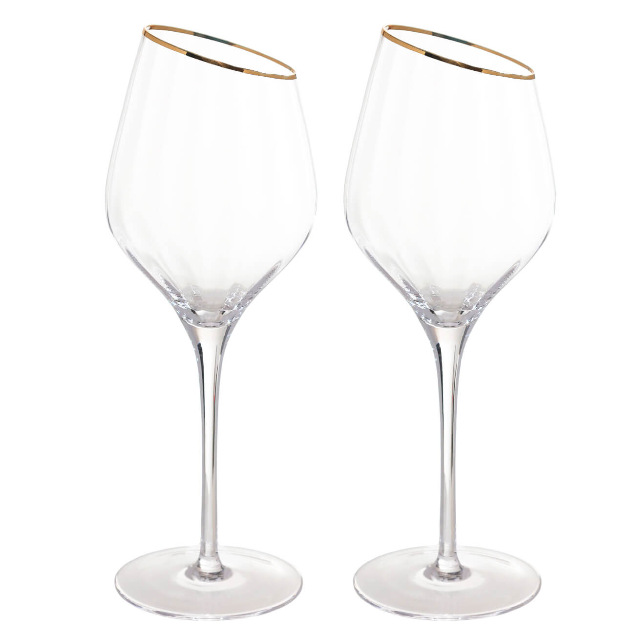 Бокал для белого вина, 460 мл, 2 шт, стекло, с золотистым кантом, Charm R gold ваза для ов 30 см стекло charm l