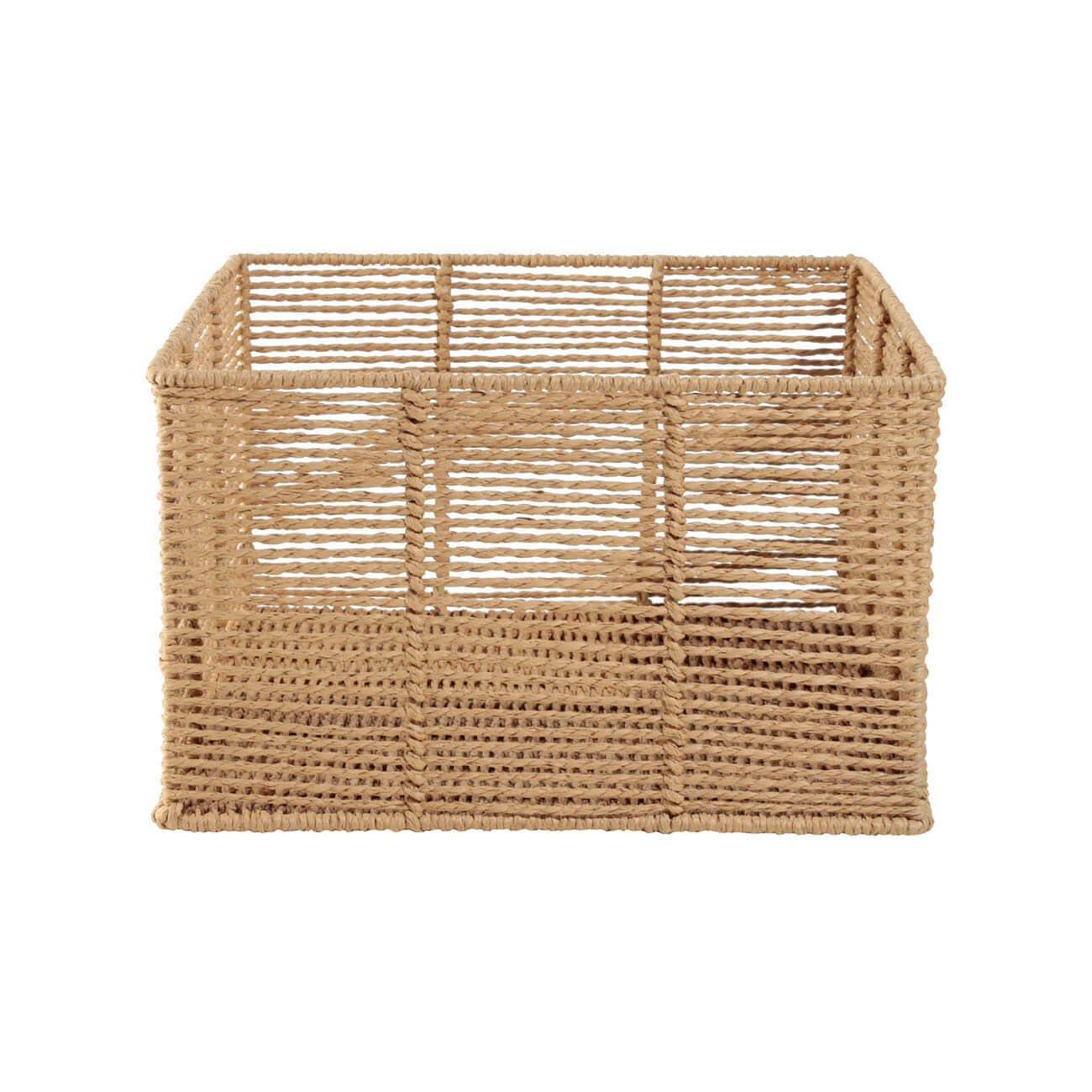 Корзина для хранения, 20х14 см, бумага/металл, квадратная, бежевая, Village корзина для хранения плетеная ручной работы