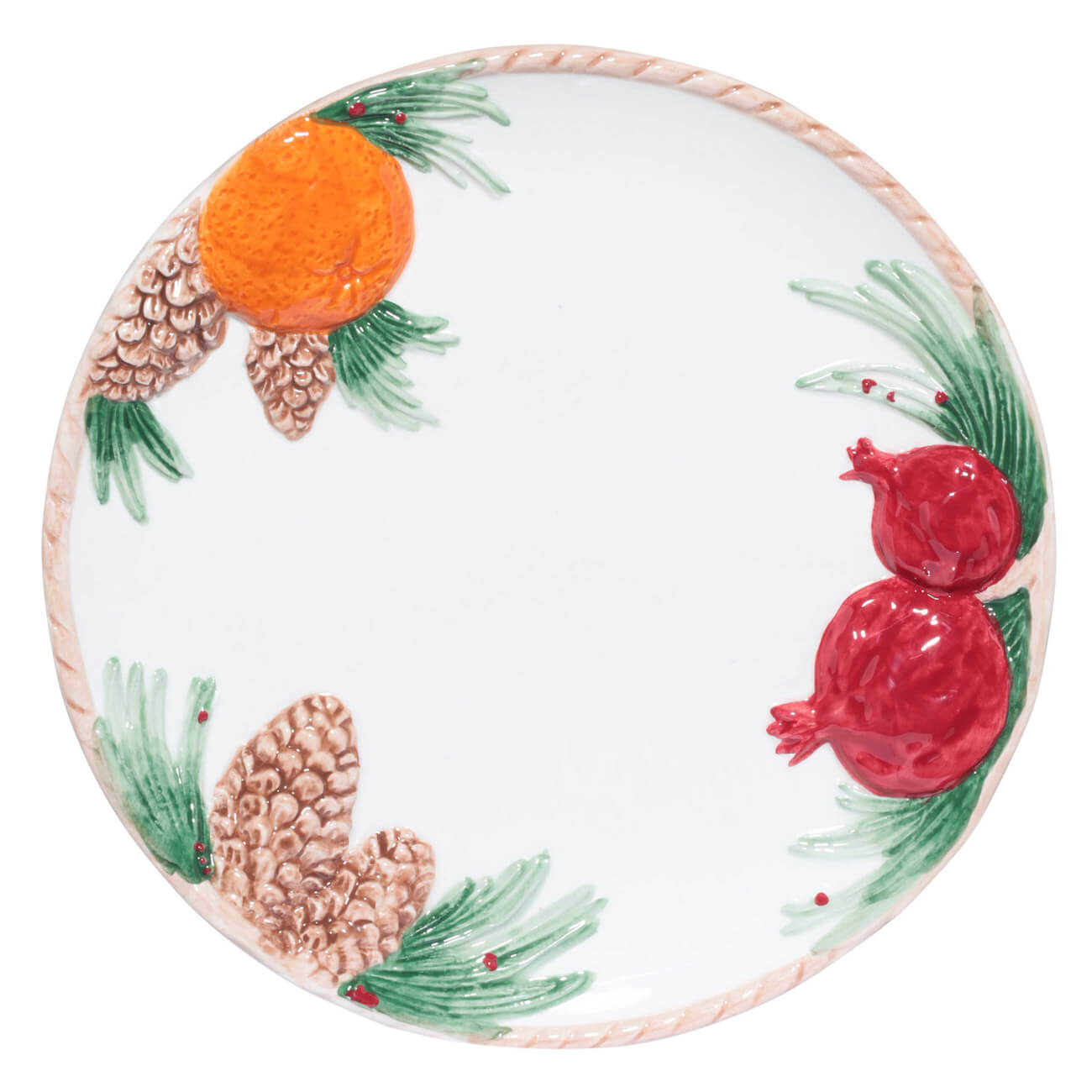 Блюдо, 24 см, керамика, Гранаты и апельсин, Christmas miracle - фото 1