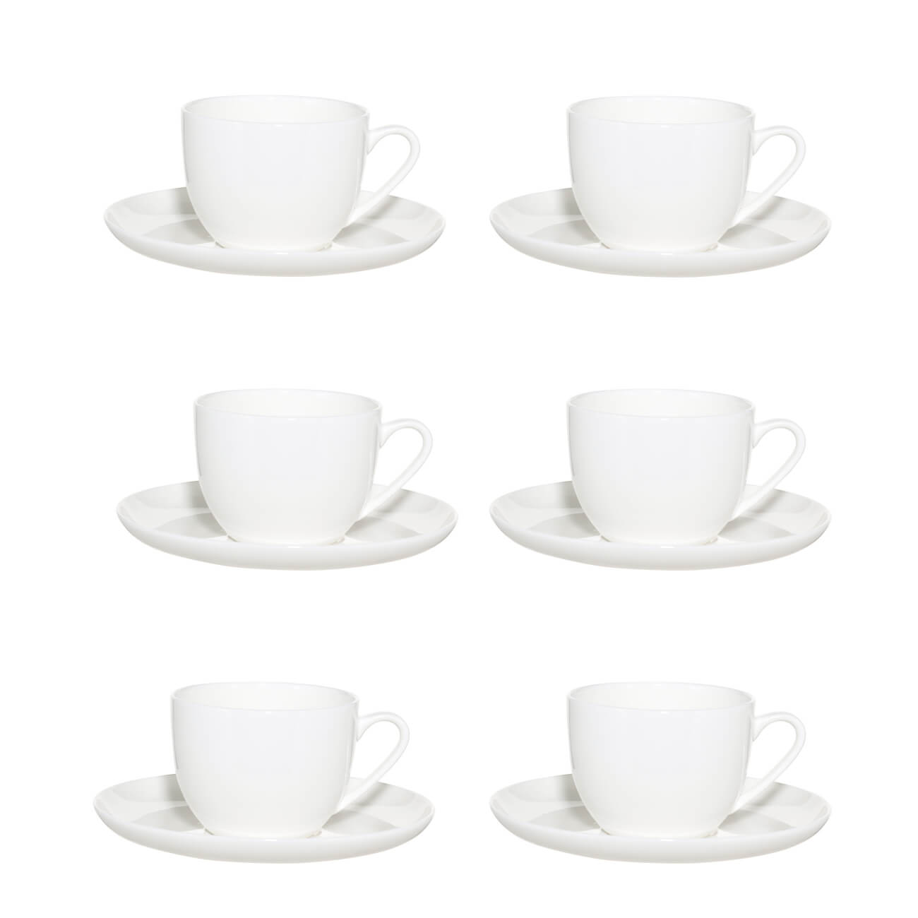 Пара чайная, 6 перс, 12 пр, 250 мл, фарфор F, белая, Ideal white пара чайная акку дионис джеральдин