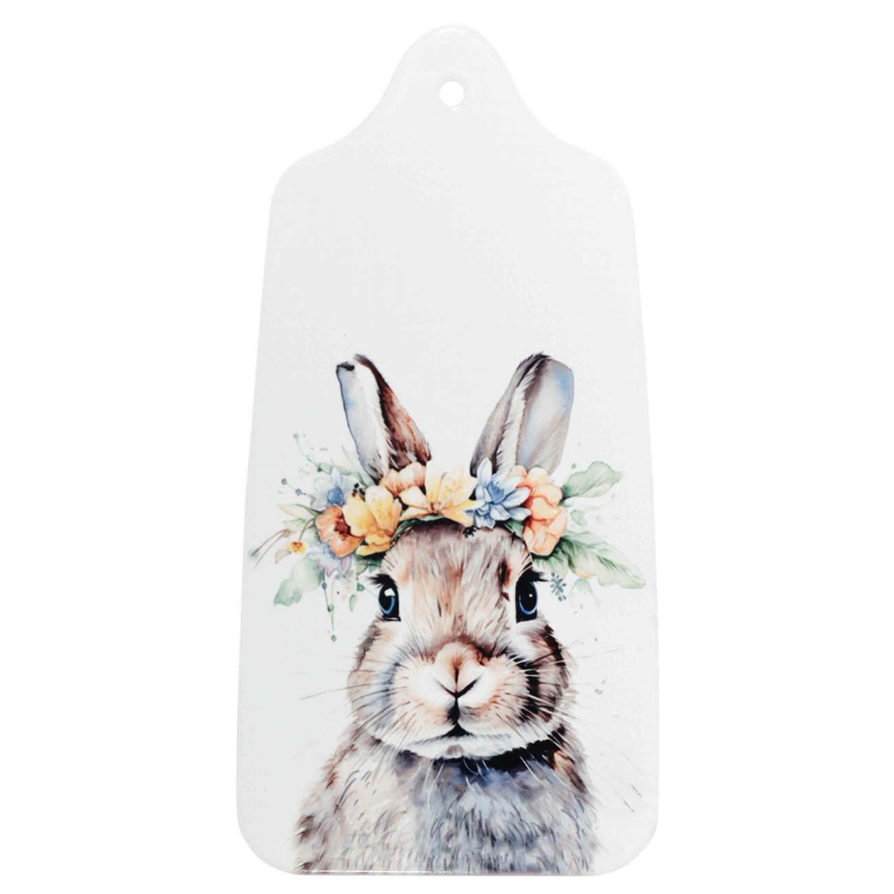 статуэтка 23 см керамика серая кролик с тюльпанами pure easter Подставка под горячее, 14x28 см, керамика/пробка, бежевая, Кролик в венке, Pure Easter