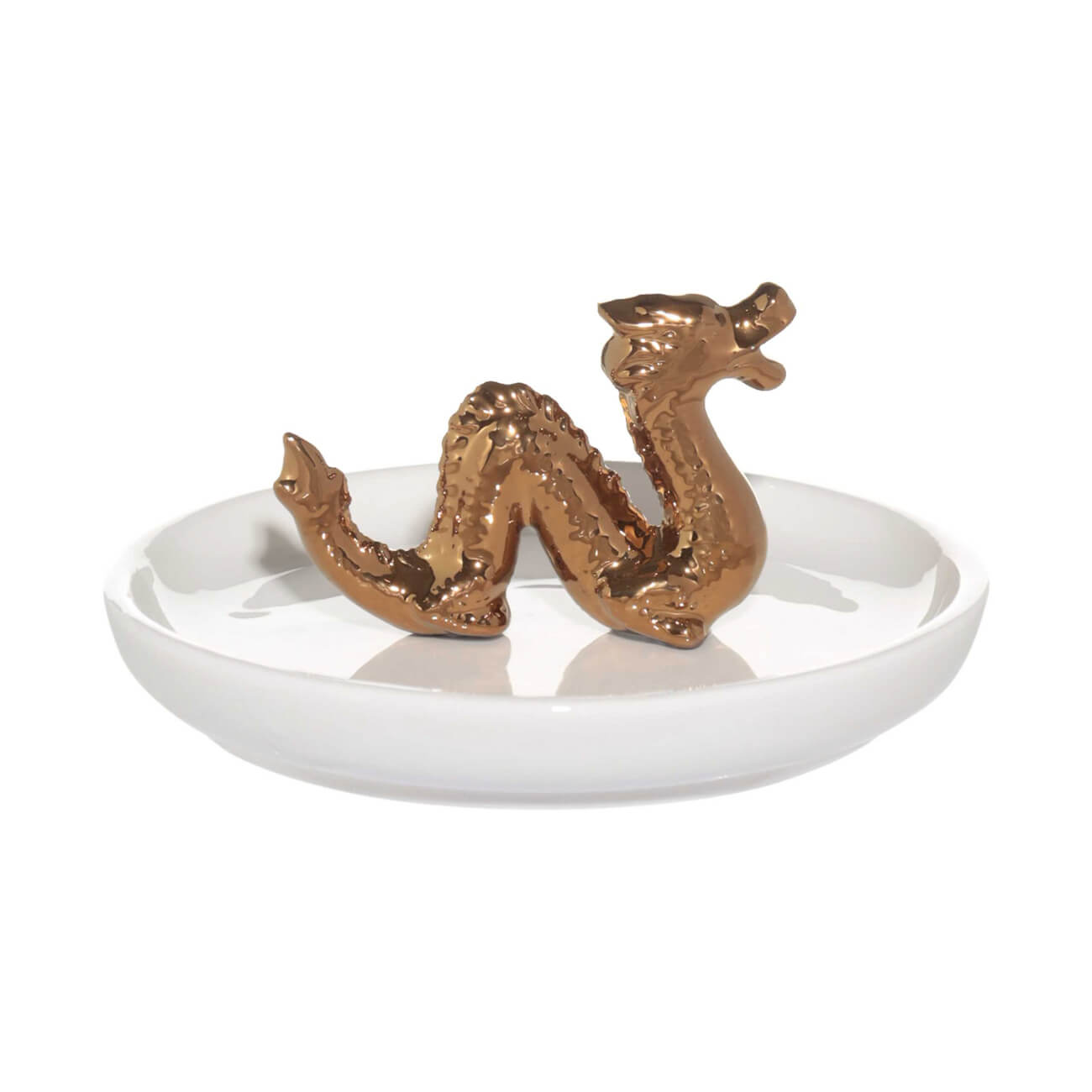 Держатель для украшений, 13х2 см, керамика, белый, Золотистый дракон, Dragon dayron сувенир дракон таня гжель ной