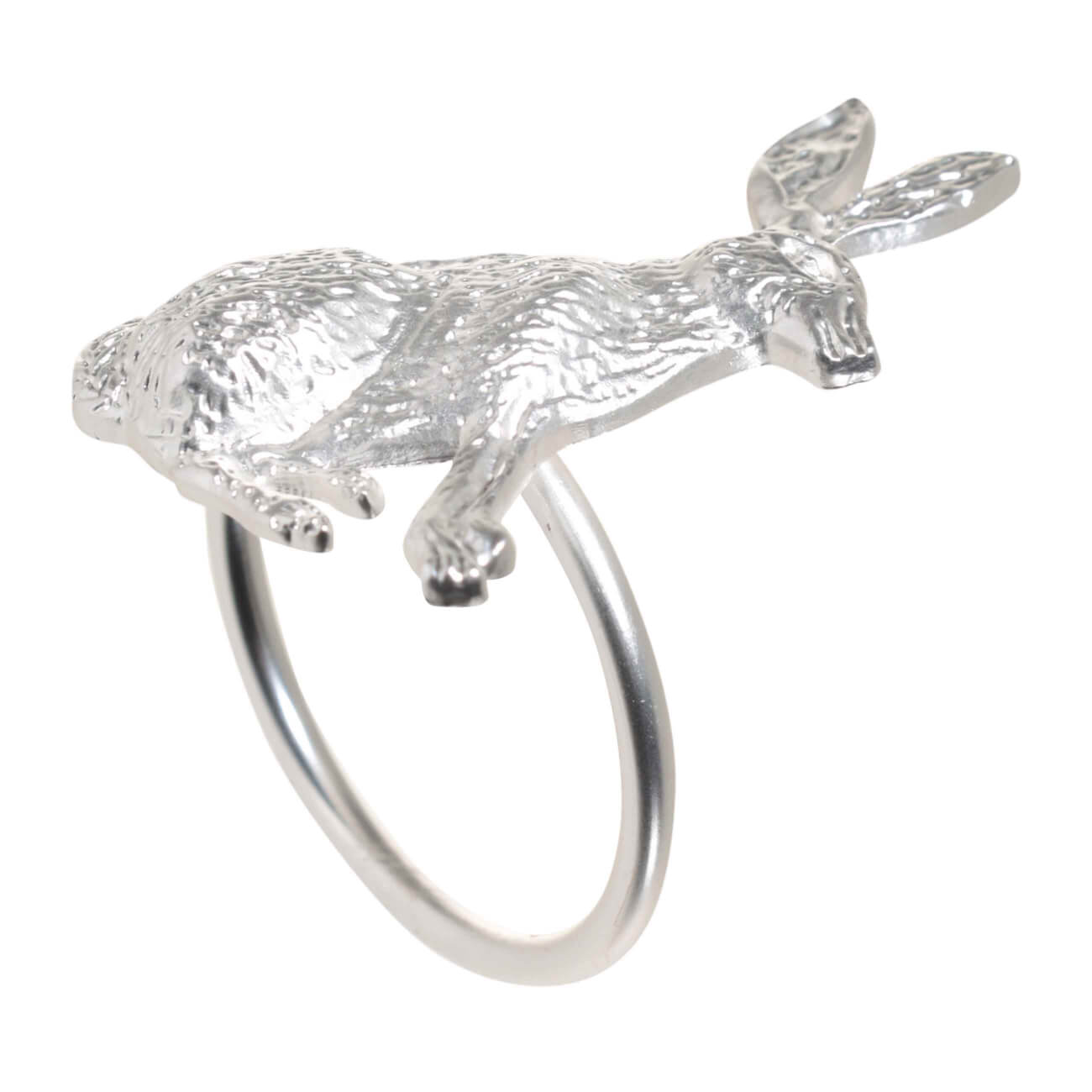 Кольцо для салфеток, 5 см, металл, серебристое, Кролик, Pure Easter кольцо для карниза d 28 33 мм 10 шт серебряный