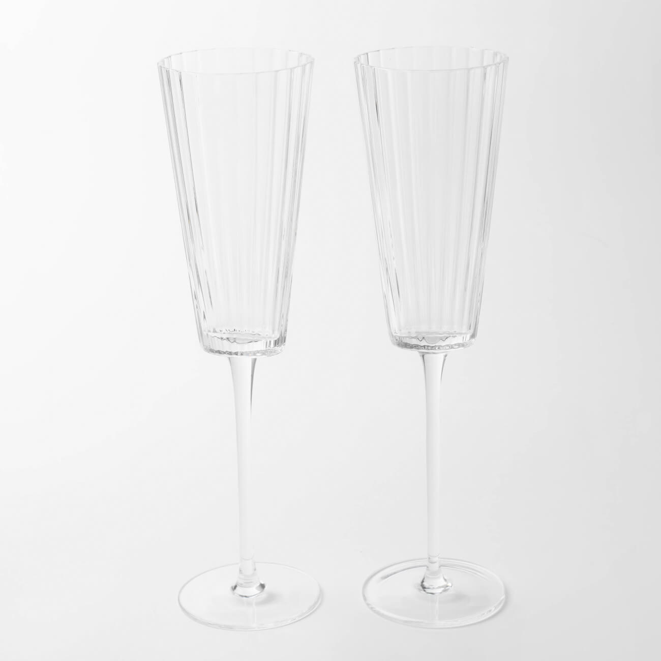 Бокал для шампанского, 230 мл, 2 шт, стекло, Palagoni R