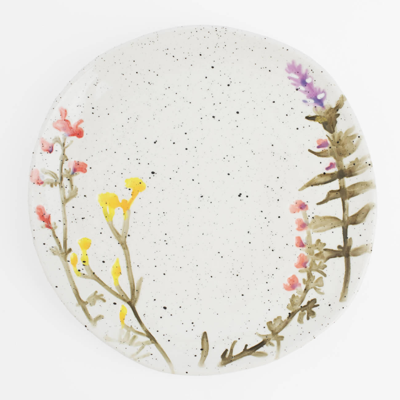 Тарелка десертная, 20 см, керамика, молочная, в крапинку, Полевые цветы, Meadow speckled тарелка десертная opal декор платиновые пластинки 17 см