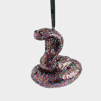 Игрушка елочная, 10 см, пластик, цветная, Кобра, Figure snake