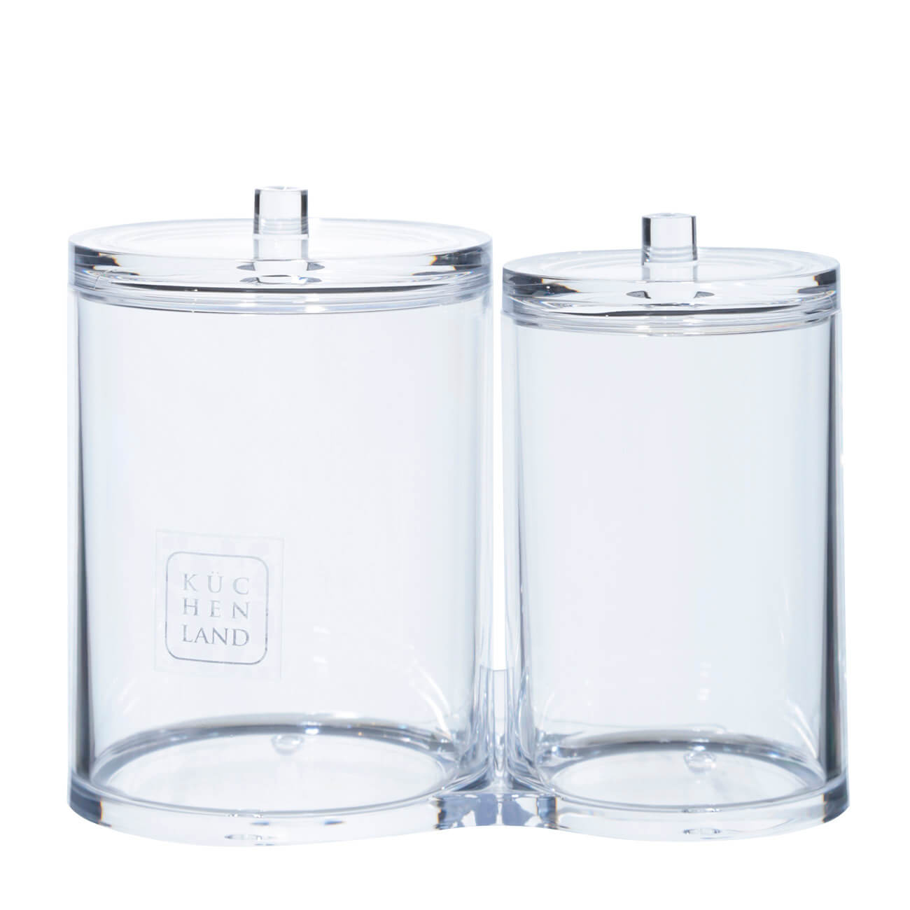 Контейнер для ватных дисков/палочек, 15х12 см, 2 отд, с крышкой, пластик, Basic контейнер для ватных палочек