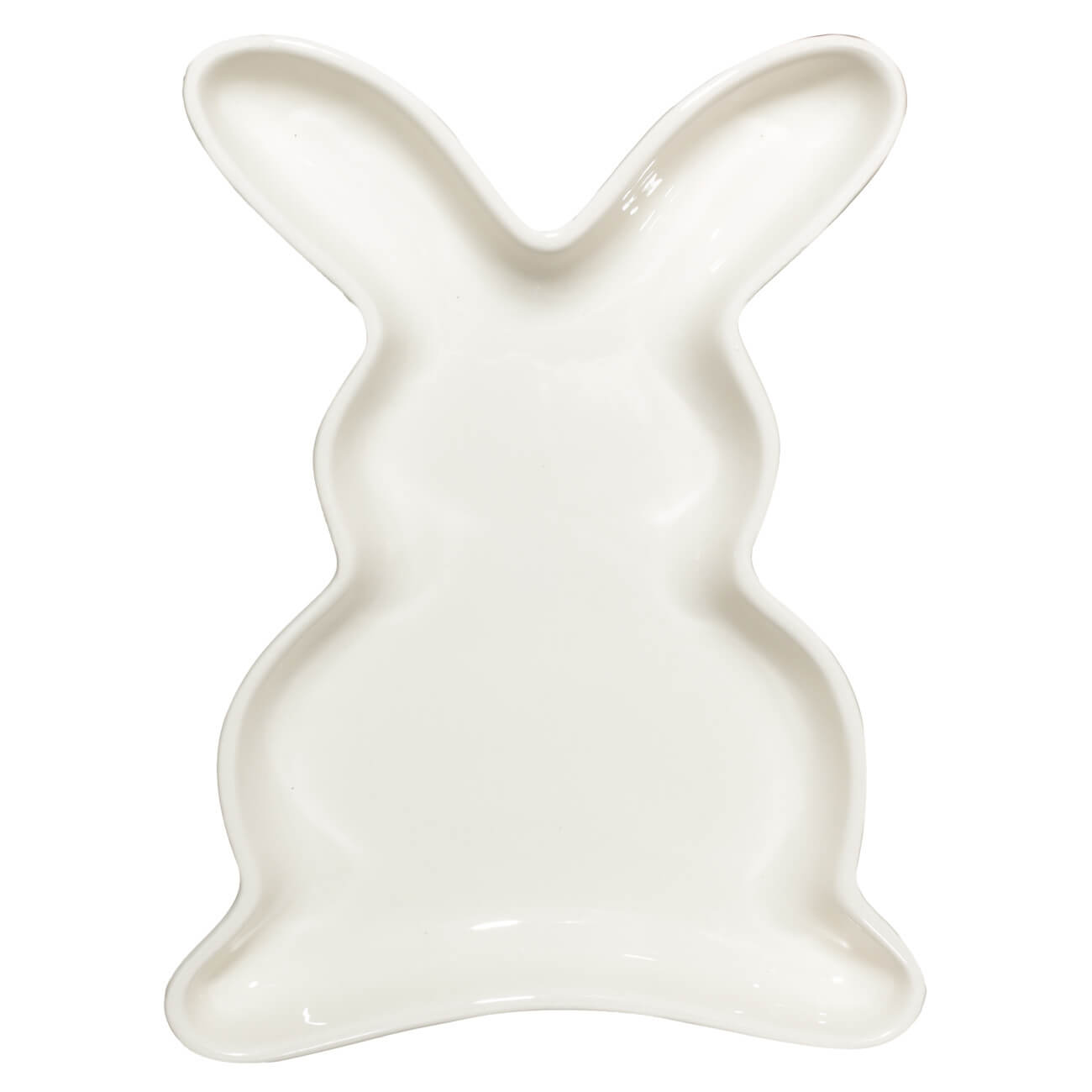 Блюдо, 22х16 см, керамика, белое, Силуэт кролика, Natural Easter