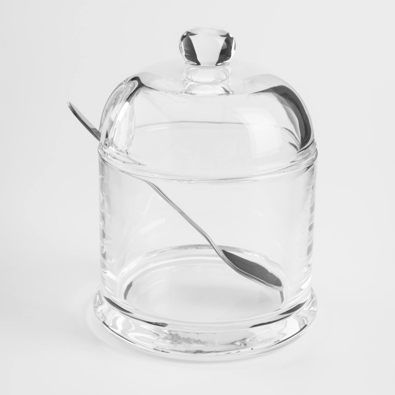 Сахарница, 14 см, 250 мл, с ложкой, стекло/сталь, Volo масленка 18 см керамика стекло прямоугольная белая volo