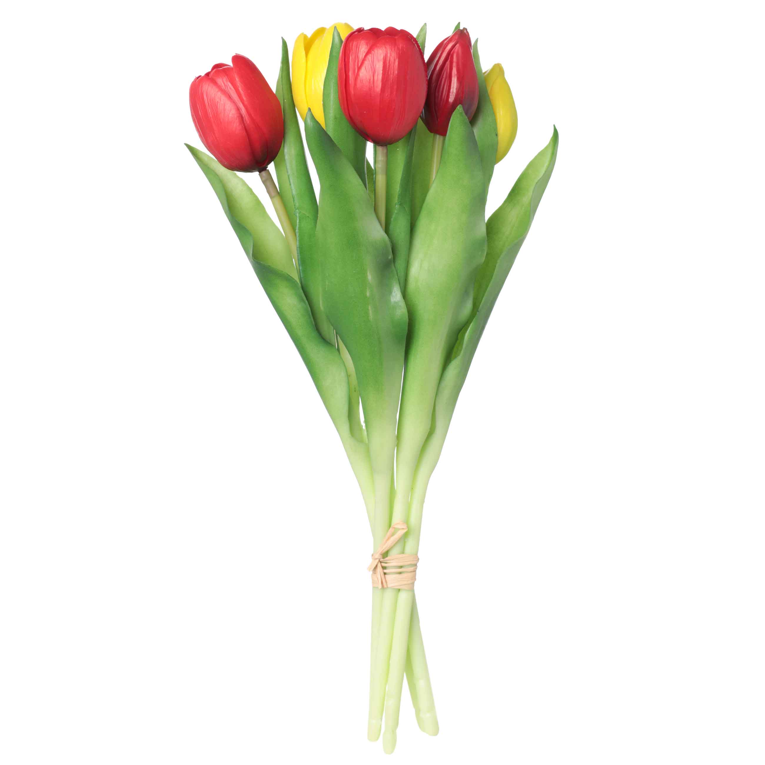 Букет декоративный, 29 см, в упаковке, ТЭП/бумага, Желтые и красные тюльпаны, Tulip garden изображение № 2