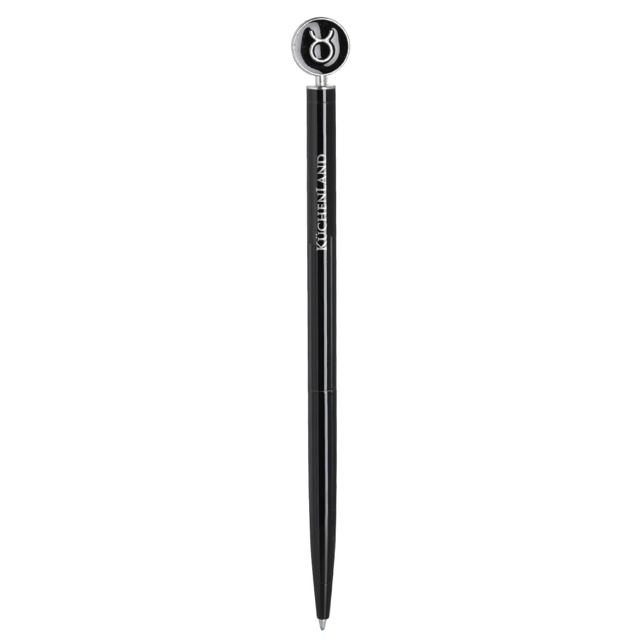Ручка шариковая, 15 см, с фигуркой, сталь, черно-серебристая, Телец, Zodiac ручка подарочная