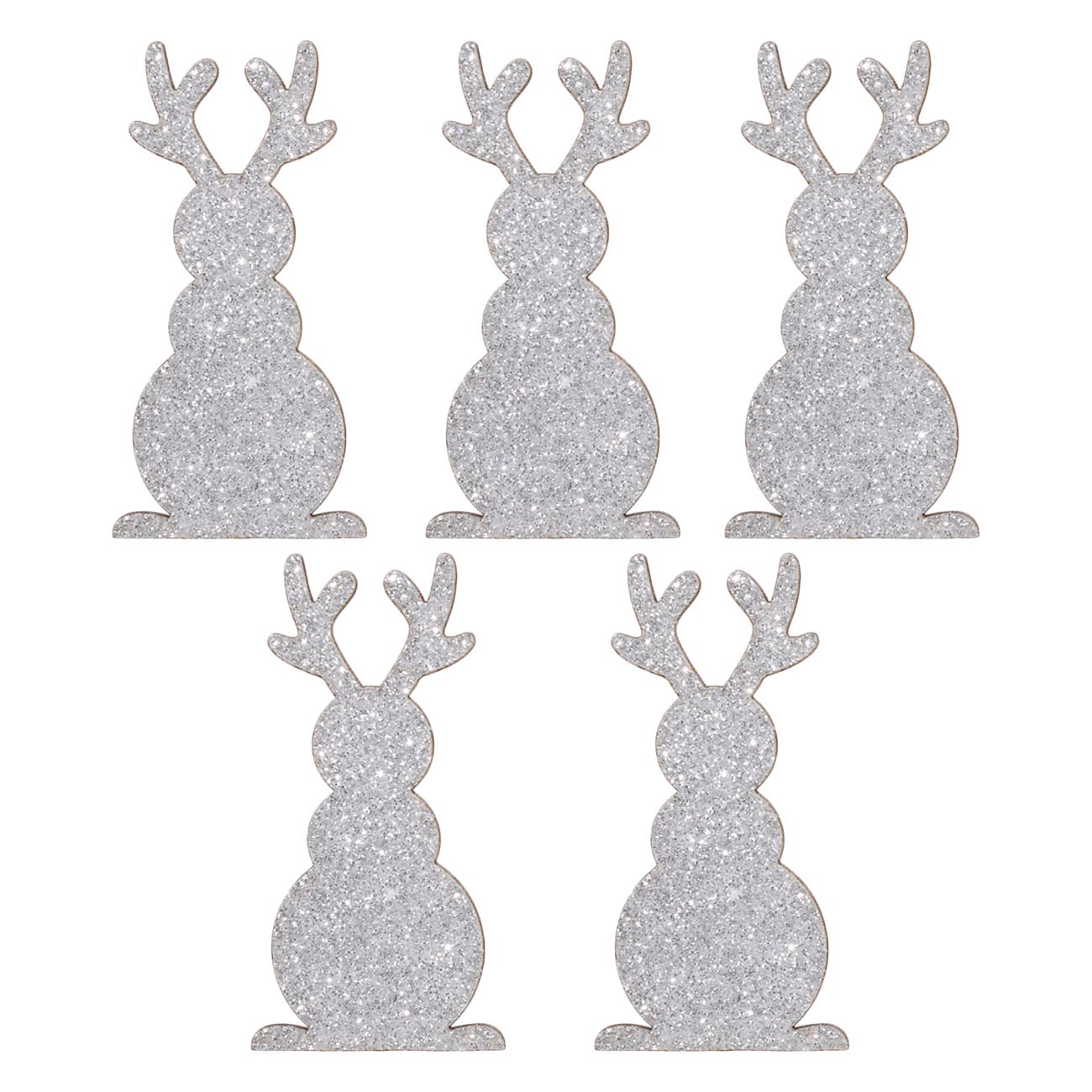 Клипса декоративная, 7 см, 5 шт, дерево/металл, Олени, Winter deer - фото 1