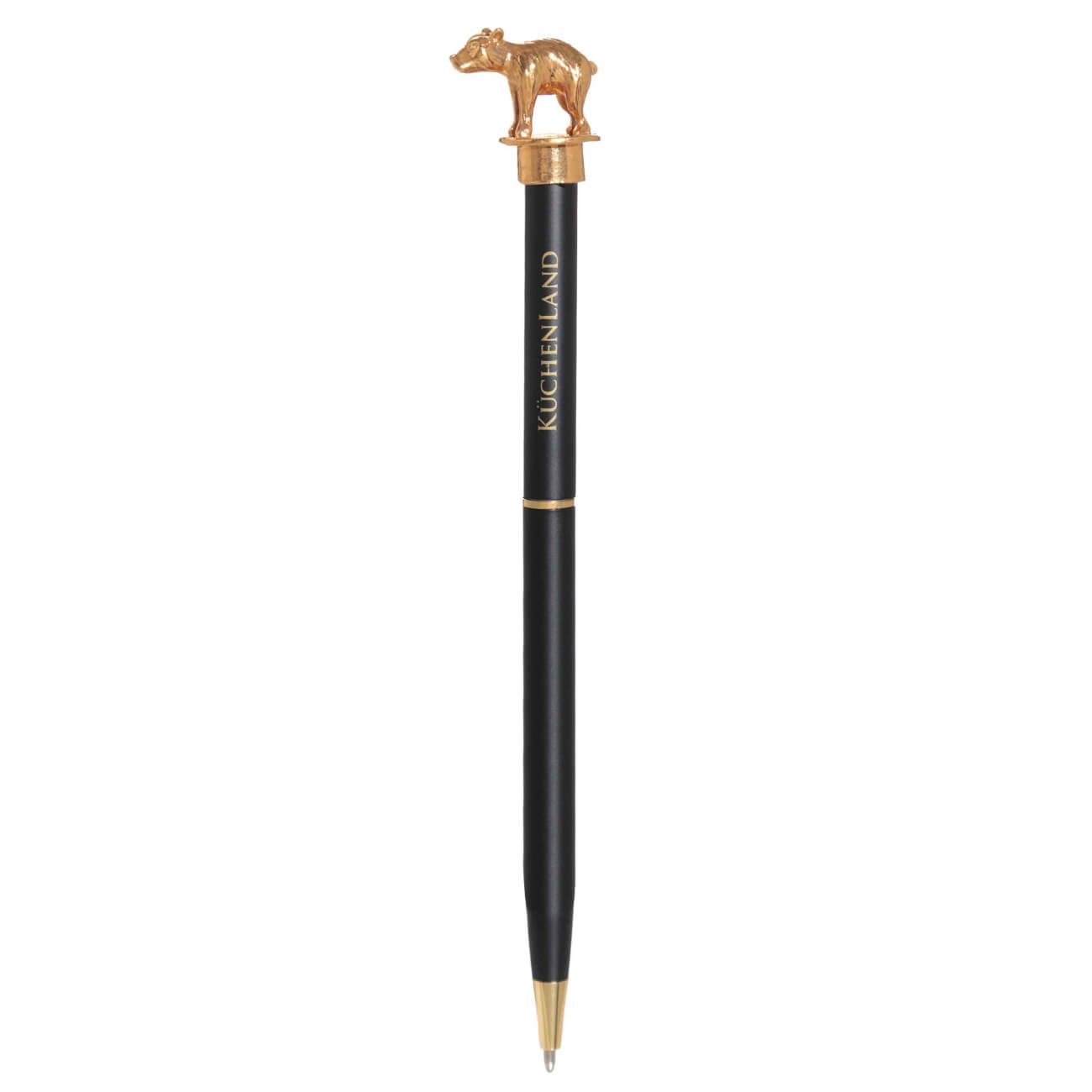 Ручка шариковая, 14 см, с фигуркой, сталь, черная, Медведь, Draw figure ручка шариковая 15 см с фигуркой металл золотистая луна draw figure