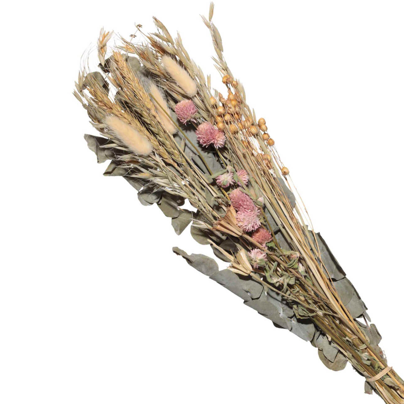 Букет декоративный, 62 см, в крафте, сухоцветы, Эвкалипт/Овес, Dried flower floral dried
