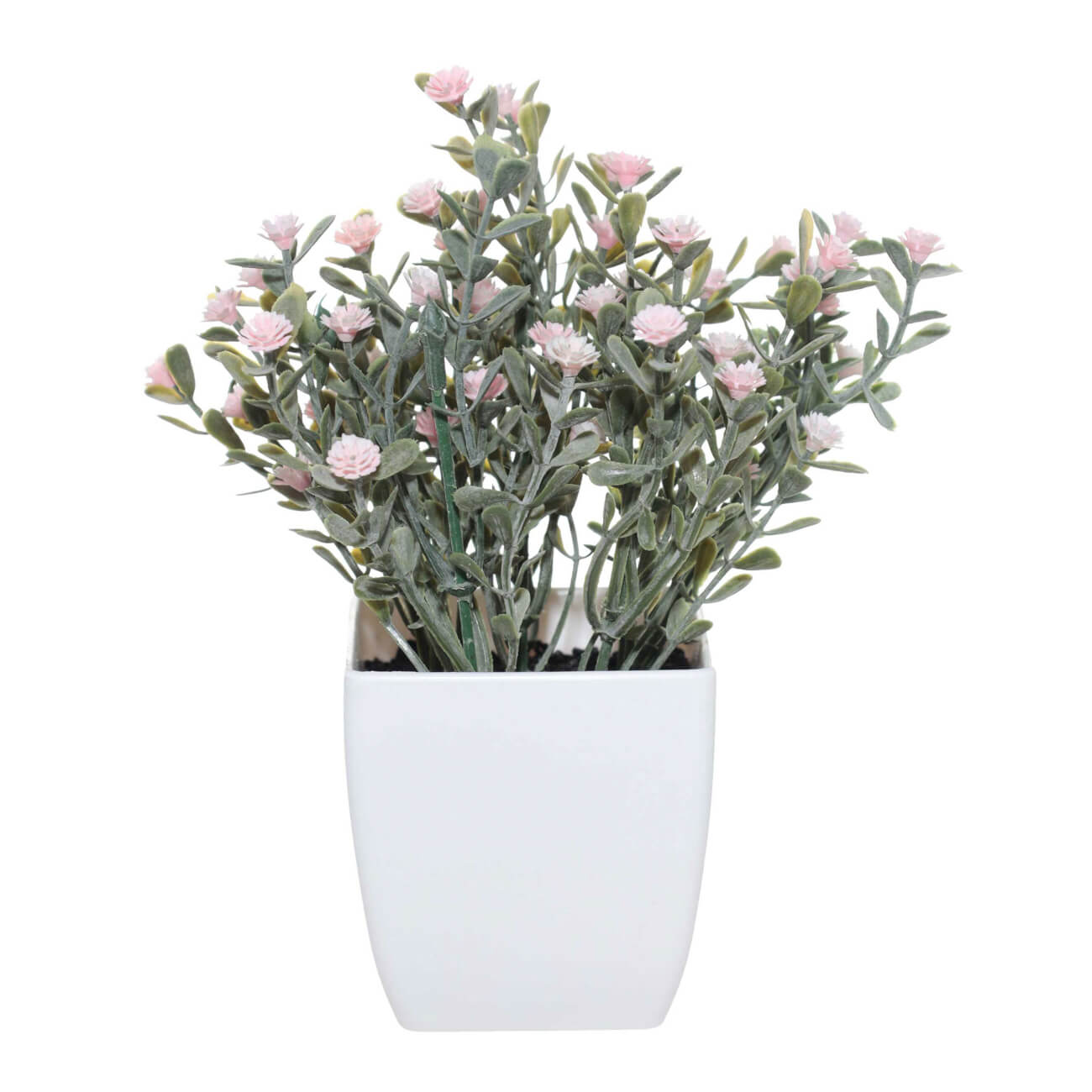 Растение искусственное, 17 см, в горшке, пластик/металл, Розовые цветы, Pot garden матрёшка розовые ы 5 кукольная 14 см