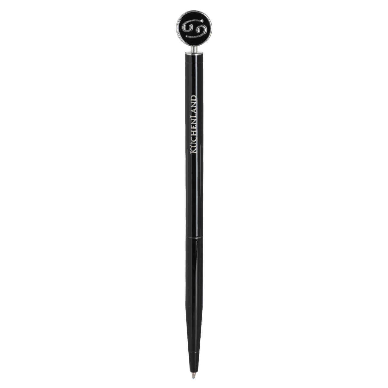 Ручка шариковая, 15 см, с фигуркой, сталь, черно-серебристая, Рак, Zodiac ручка подарочная шариковая в пластиковом футляре поворотная