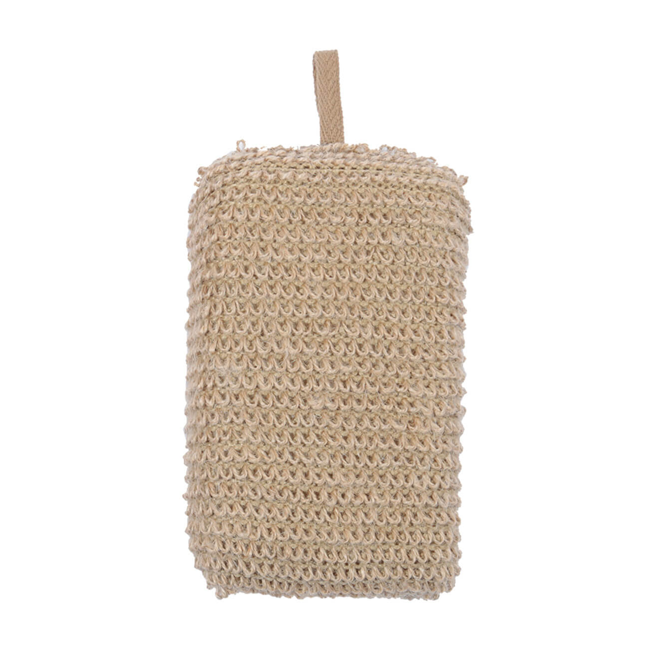 Мочалка-губка для мытья тела, 9х14 см, конопляное волокно/полиуретан, бежевая, Eco life губка для тела tiamo