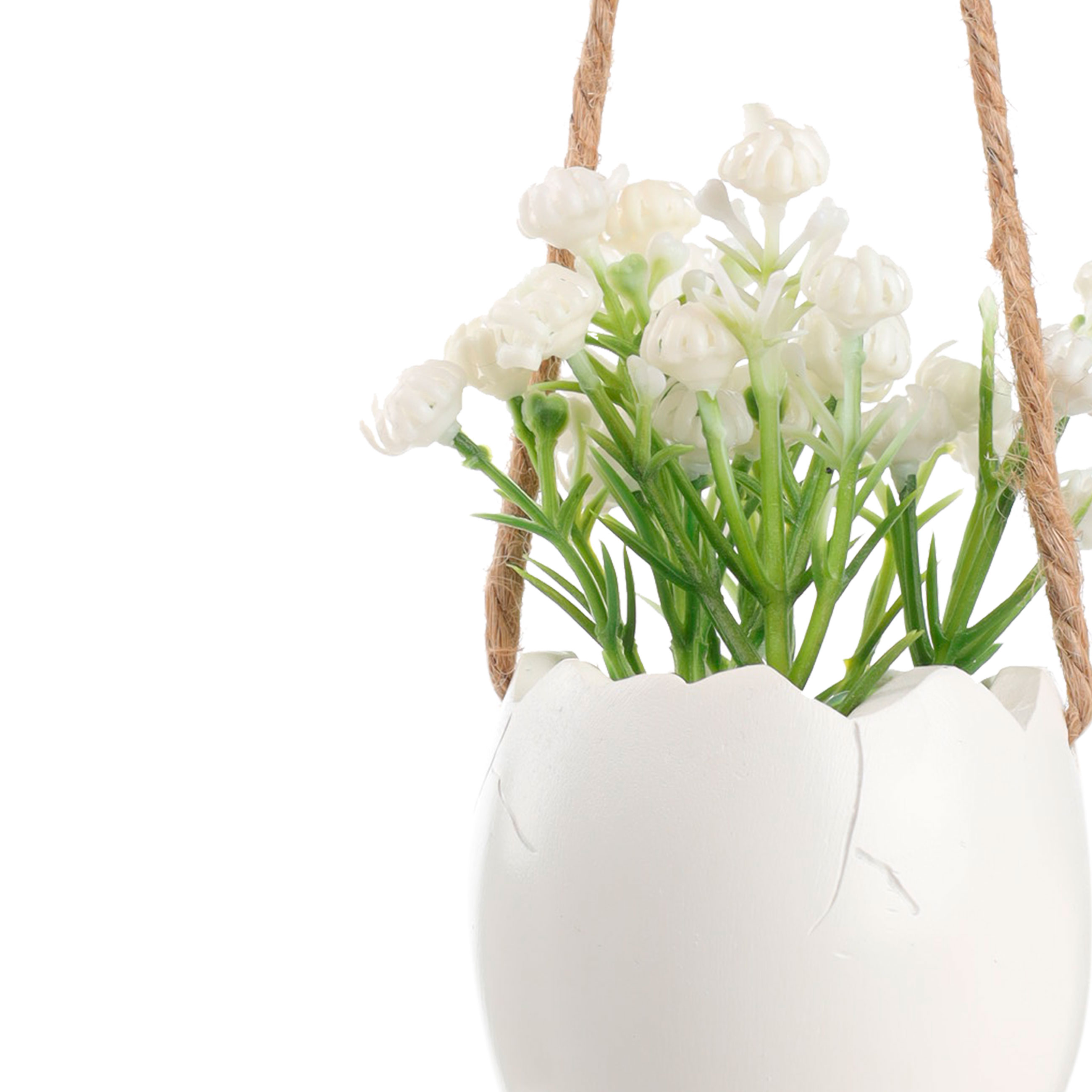 Подвеска декоративная, 10 см, полирезин/пластик, Яйцо с белыми цветами, Easter blooming decor изображение № 3