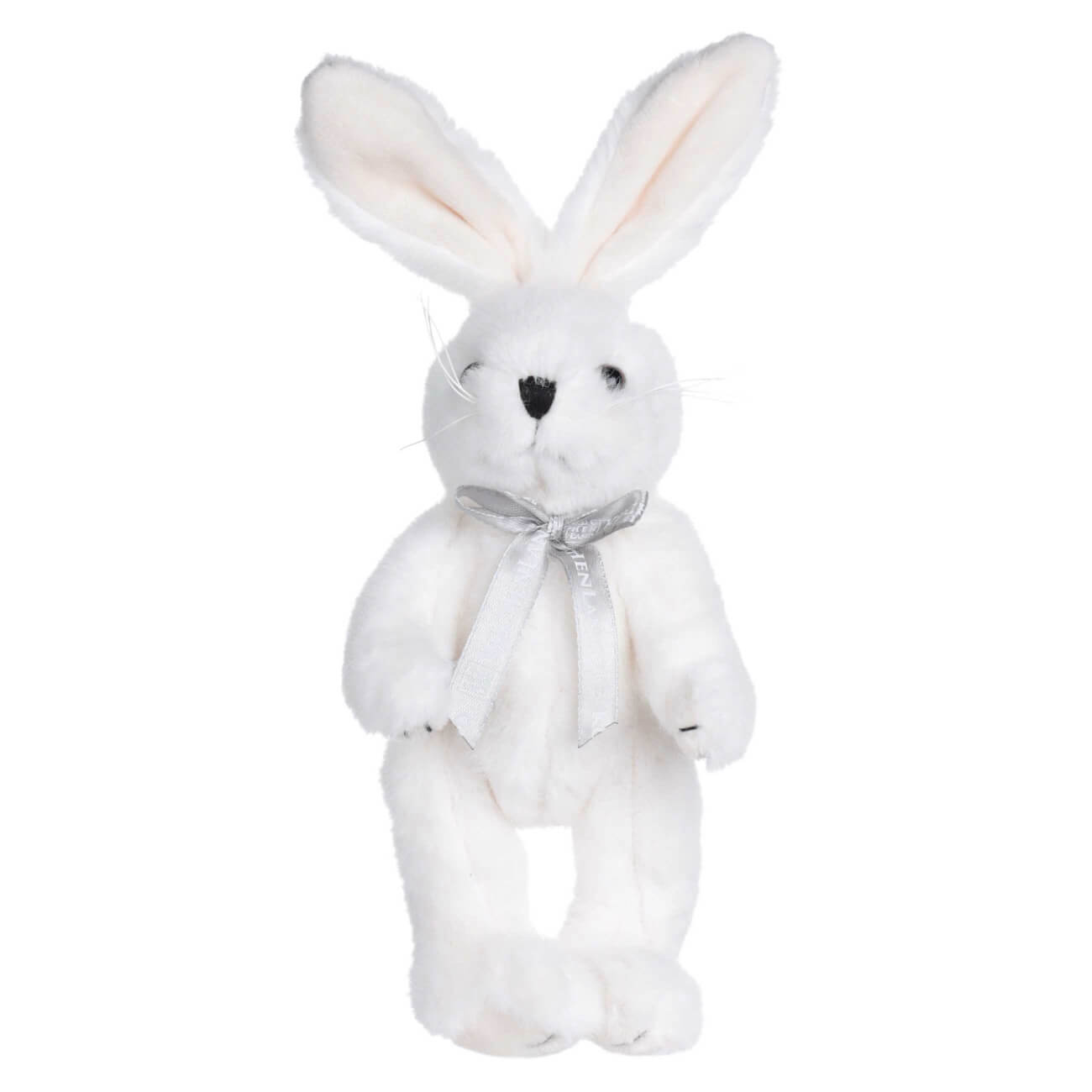 Игрушка, 20 см, мягкая, с подвижными лапами, полиэстер, белая, Кролик, Rabbit toy мягкая игрушка басик в полосатой кофте и штанах 19 см