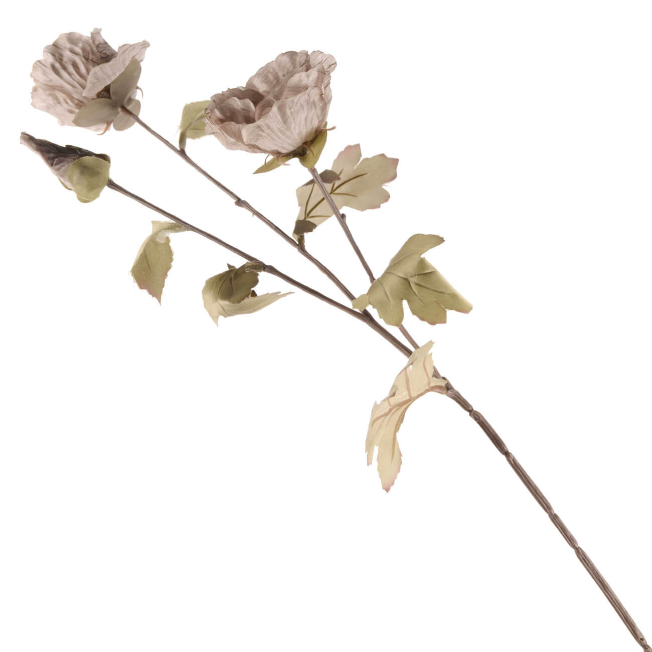 Цветок искусственный, 77 см, полиэстер, Мак серый, Foggy morning