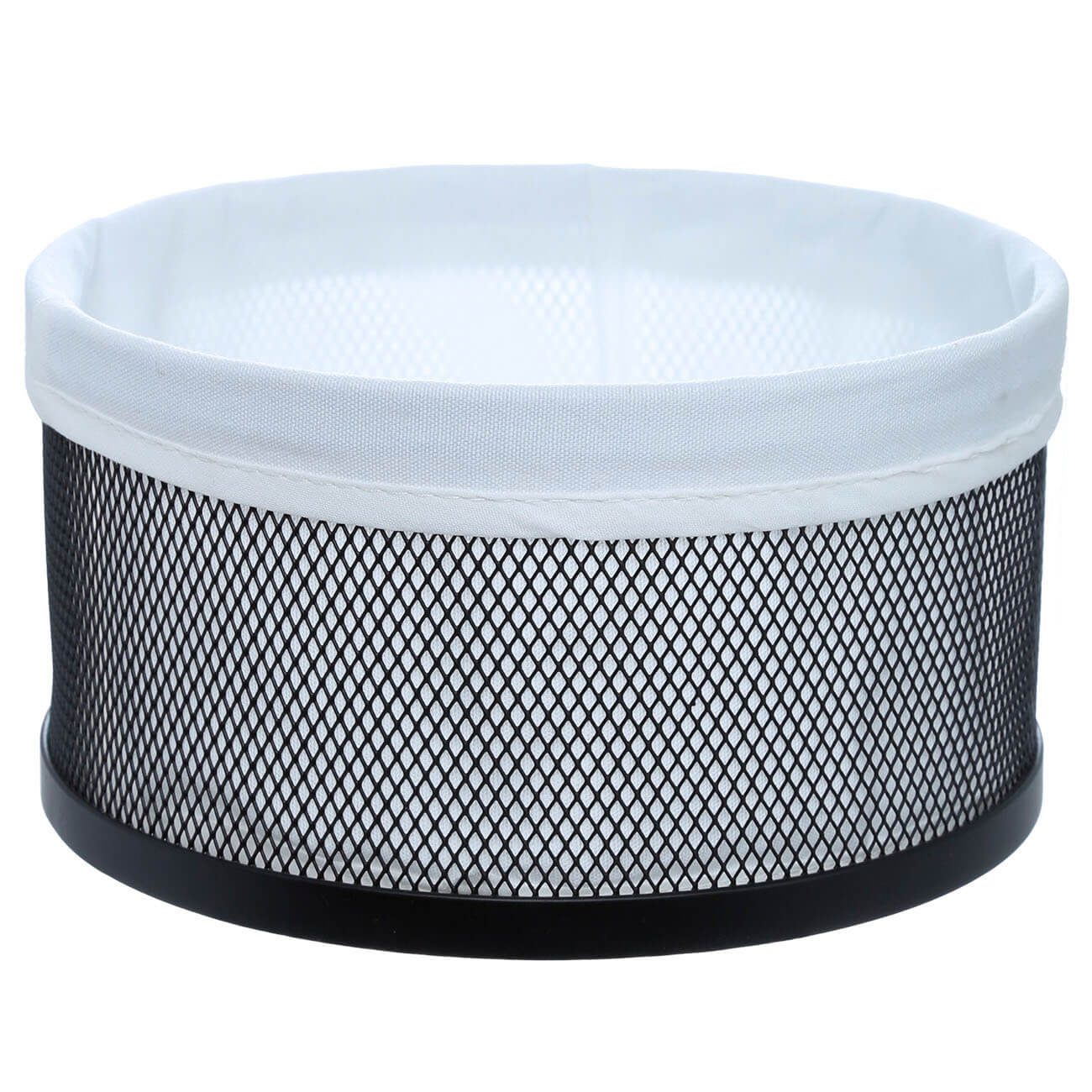 Корзина для хлеба, 20 см, хлопок/металл, круглая, бело-черная, X-Loft форма для запекания 11 см с ручкой керамика круглая черная loft
